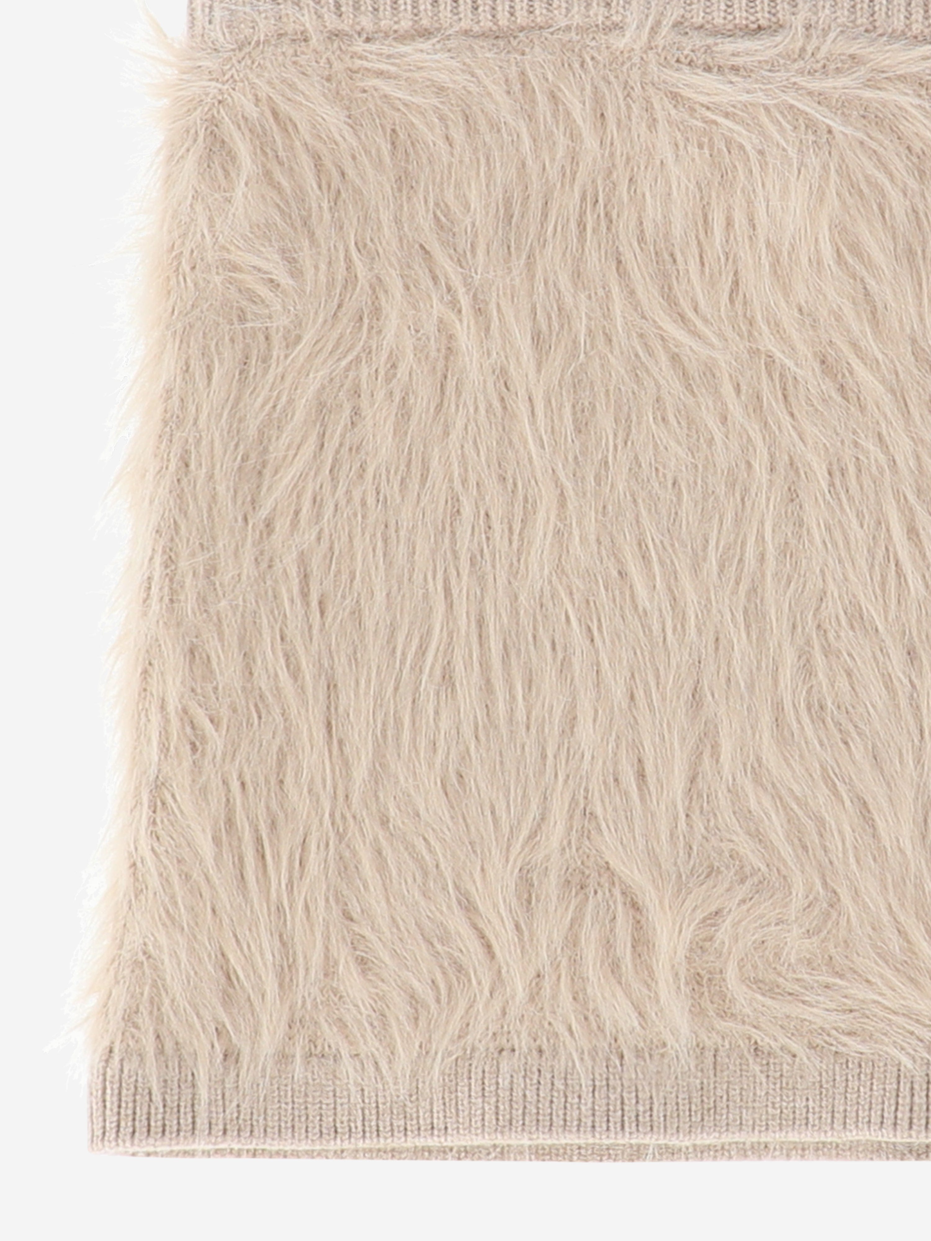 Angels Face Girls Melody Fluffy Knitted Skirt in Beige