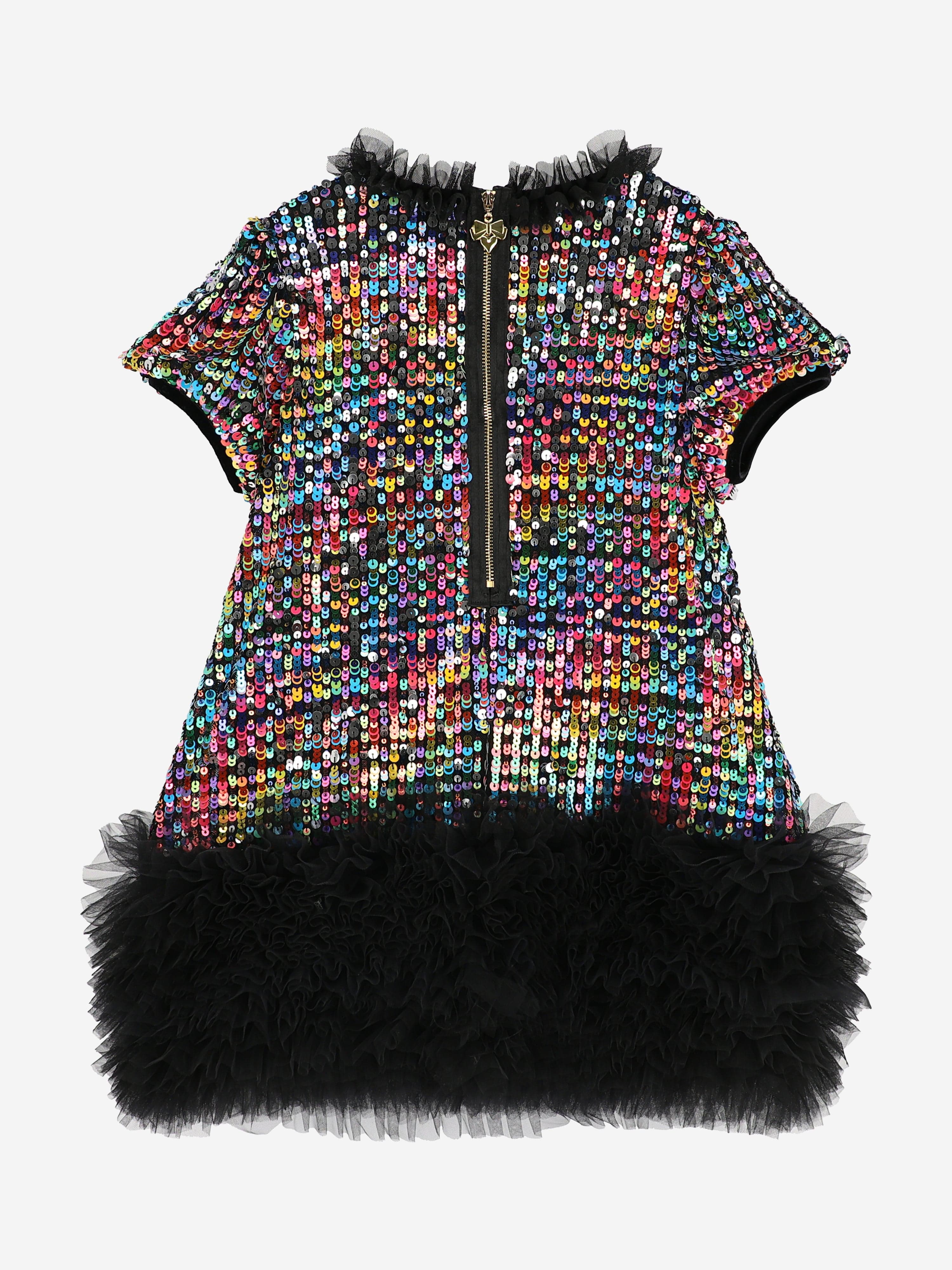 Angels Face Girls Shalini Sequin Dress in Black