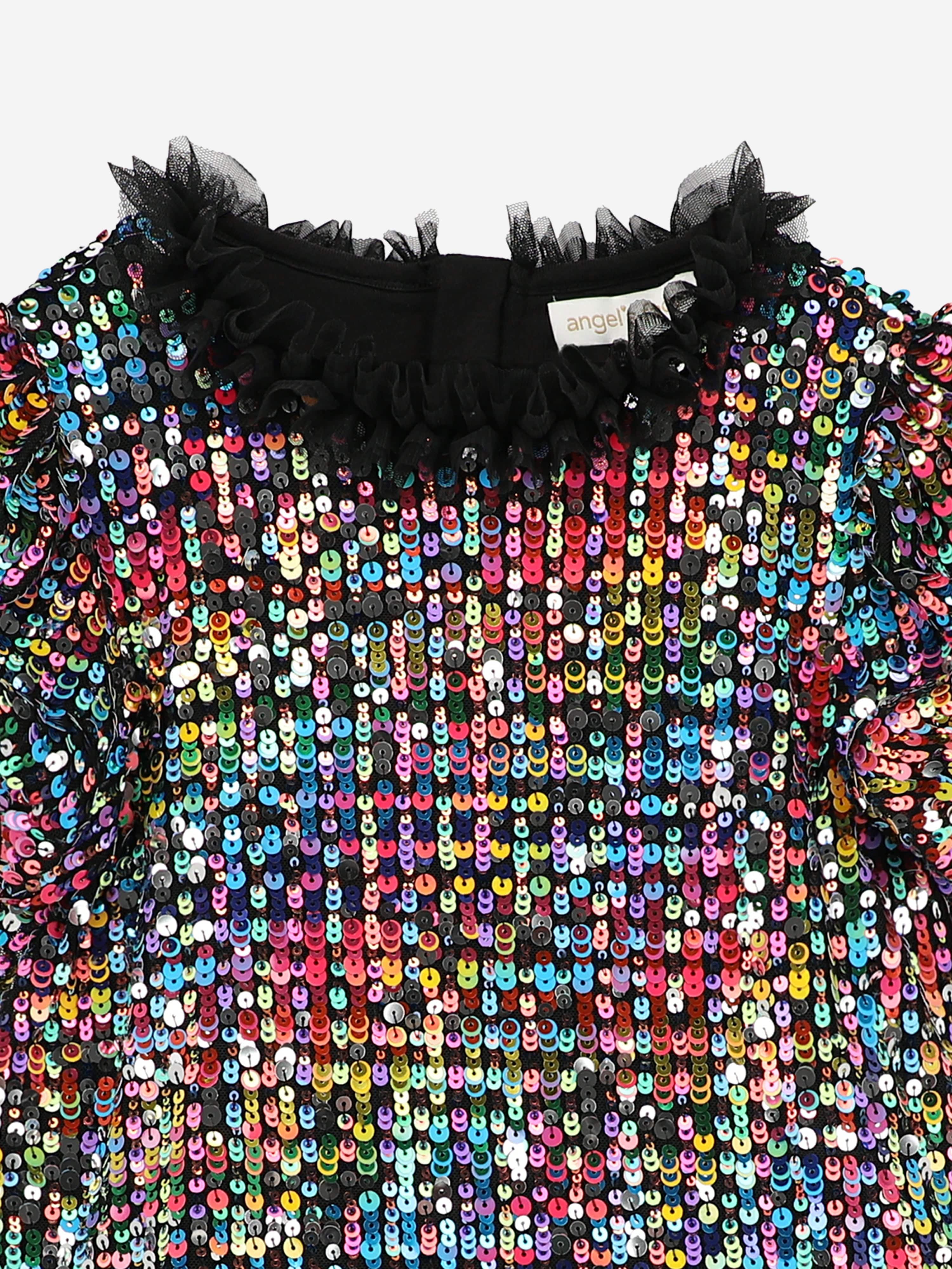 Angels Face Girls Shalini Sequin Dress in Black