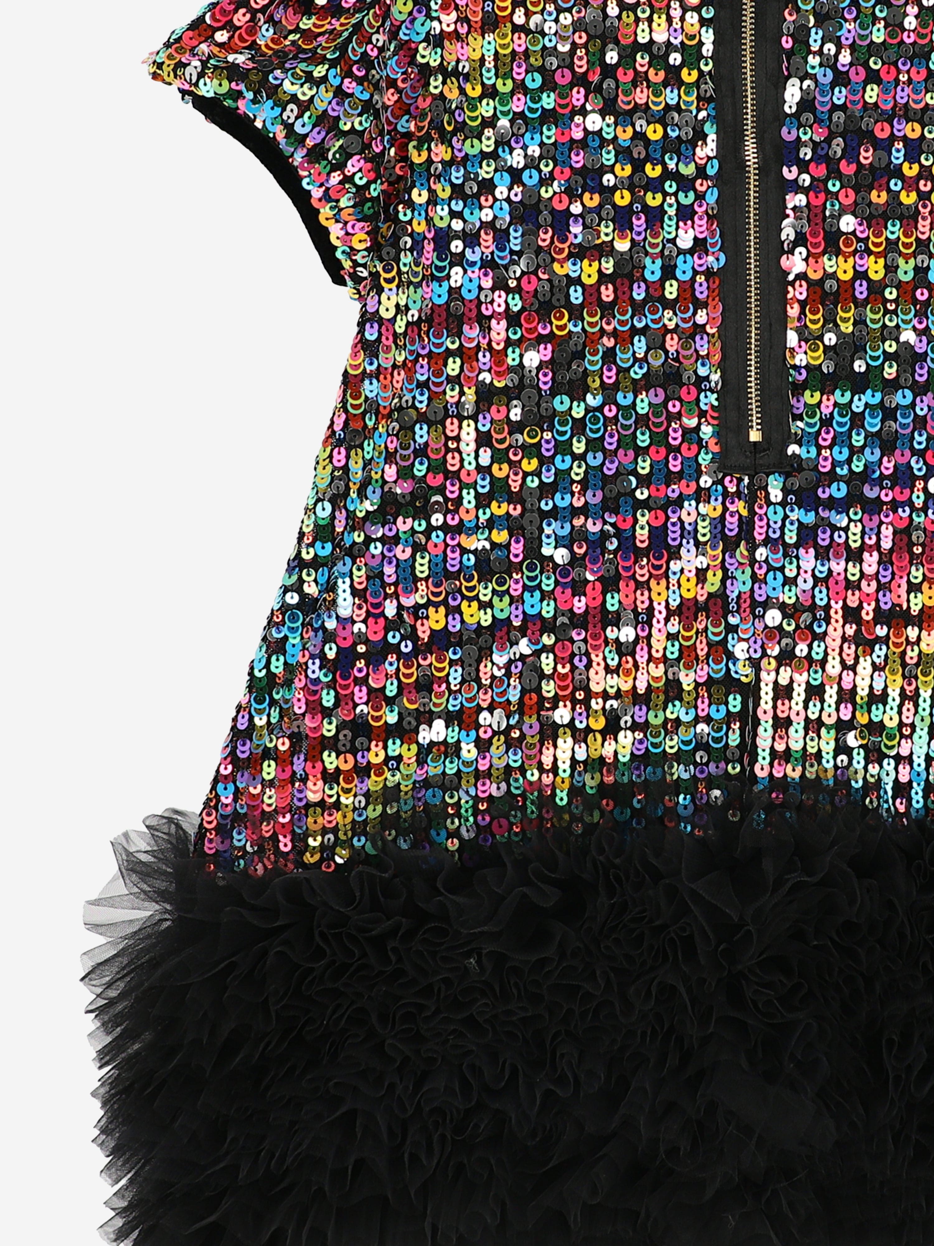 Angels Face Girls Shalini Sequin Dress in Black