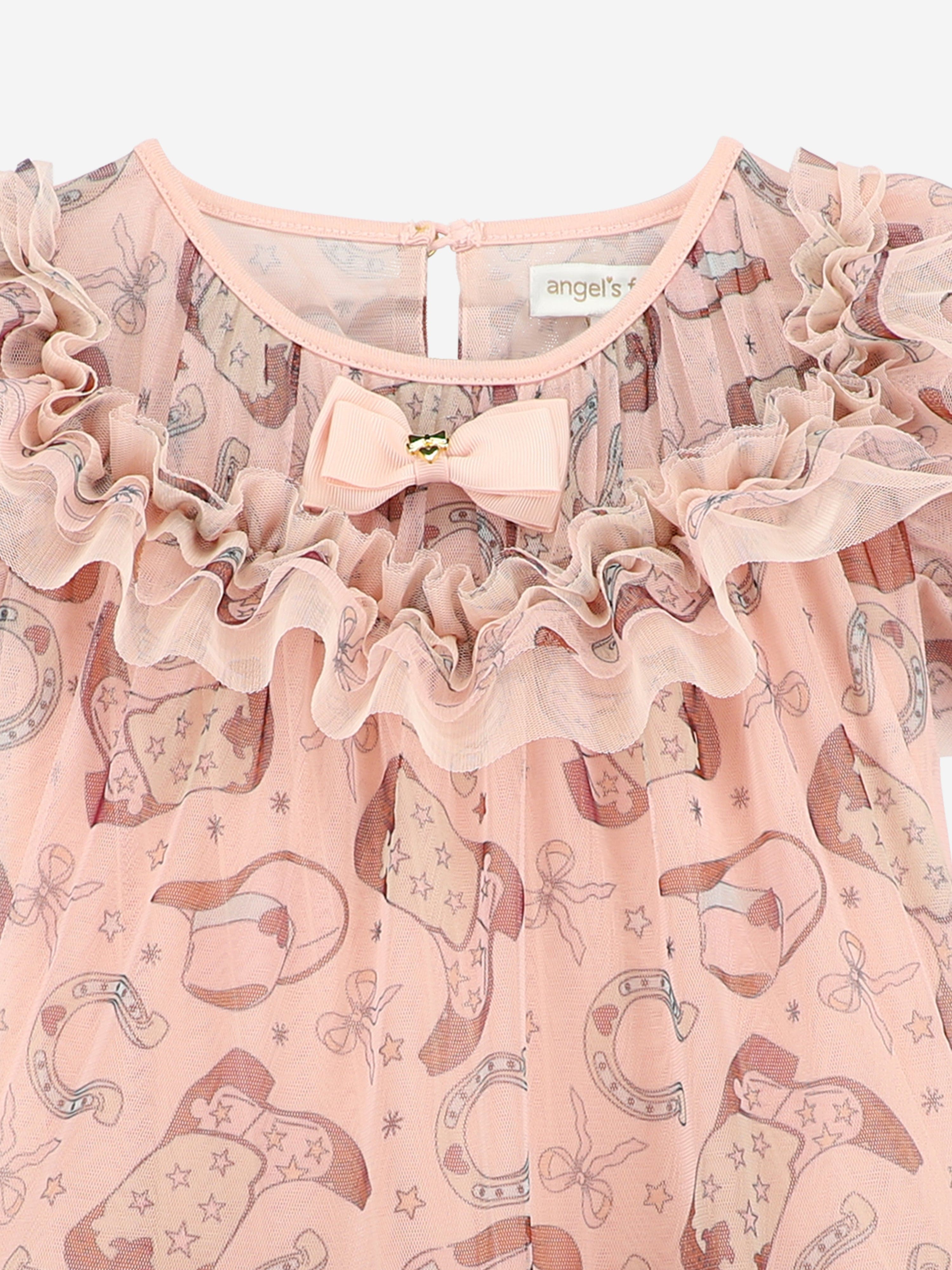 Angels Face Girls Victoria Rodeo Tulle Dress in Pink