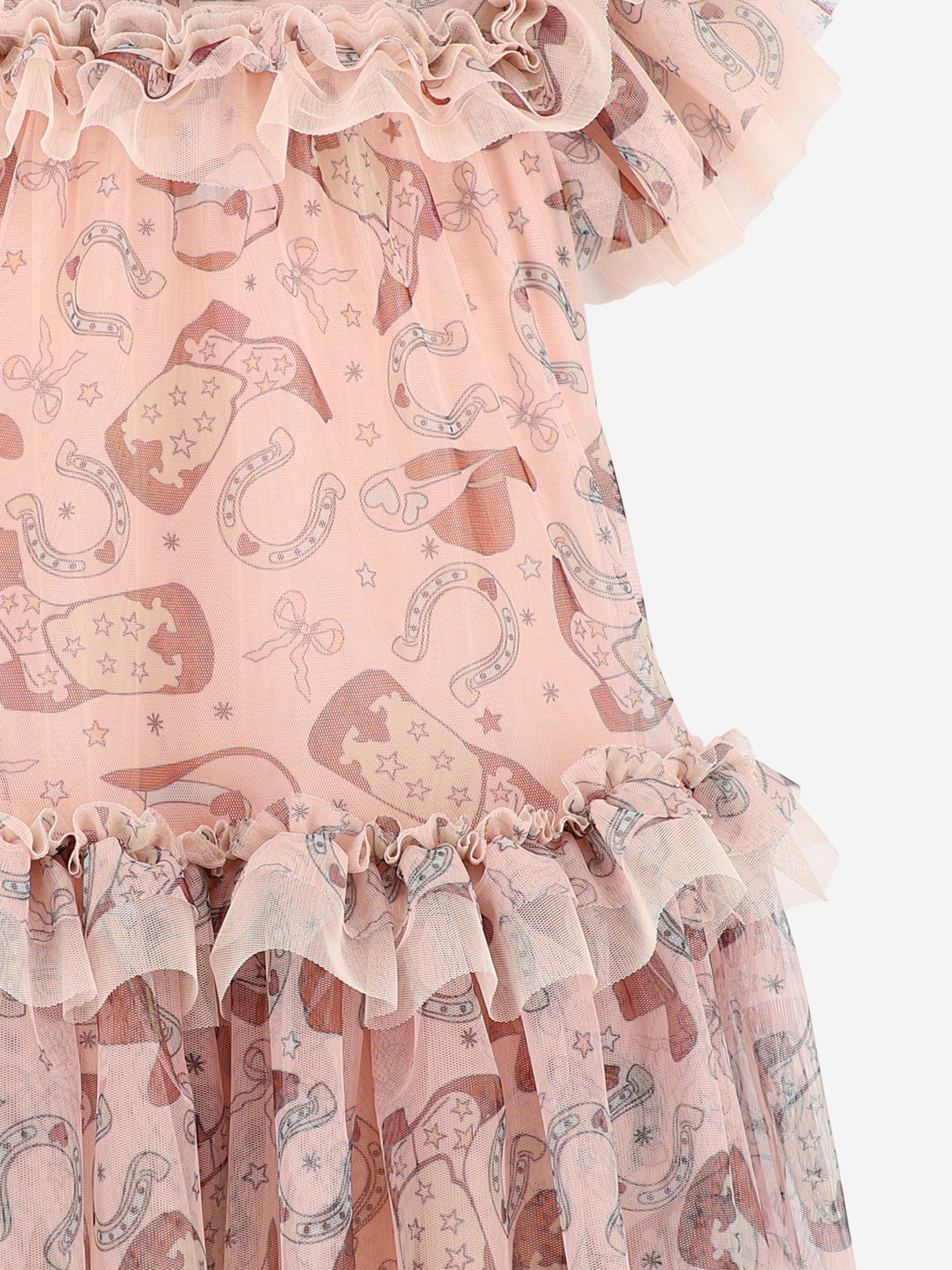 Angels Face Girls Victoria Rodeo Tulle Dress in Pink
