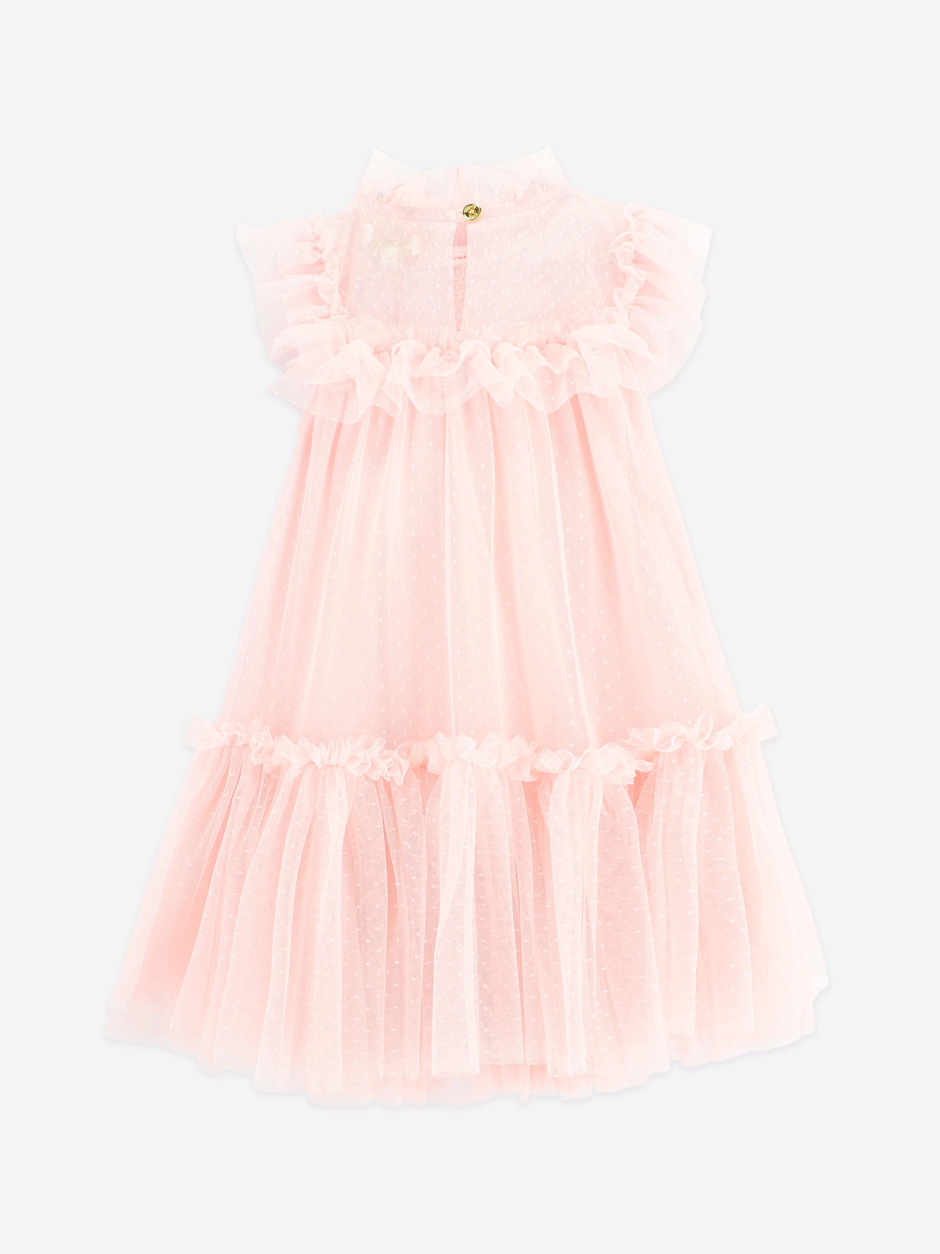 Angels Face Girls Andrea Spotted Tulle Dress in Pink