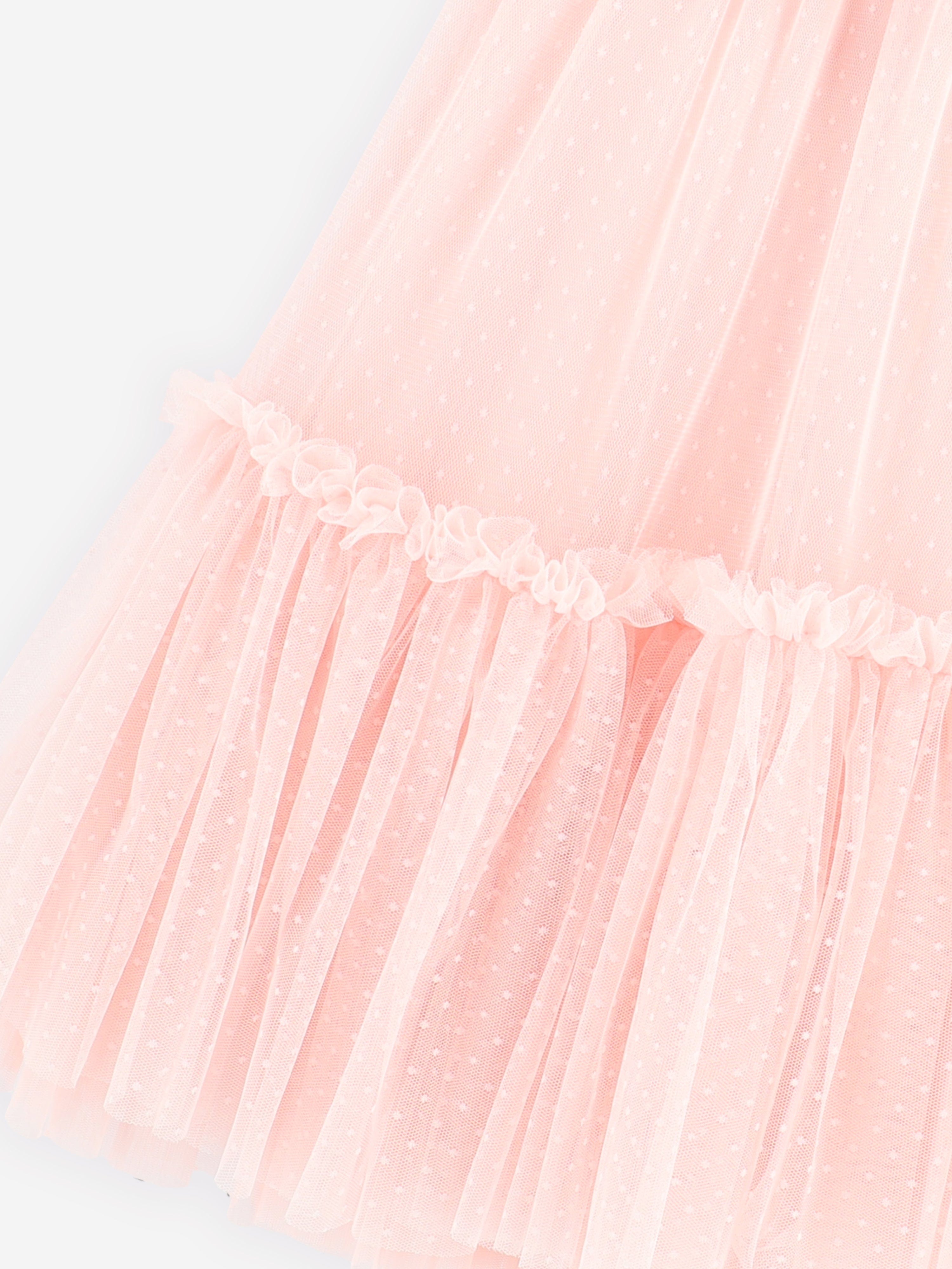 Angels Face Girls Andrea Spotted Tulle Dress in Pink