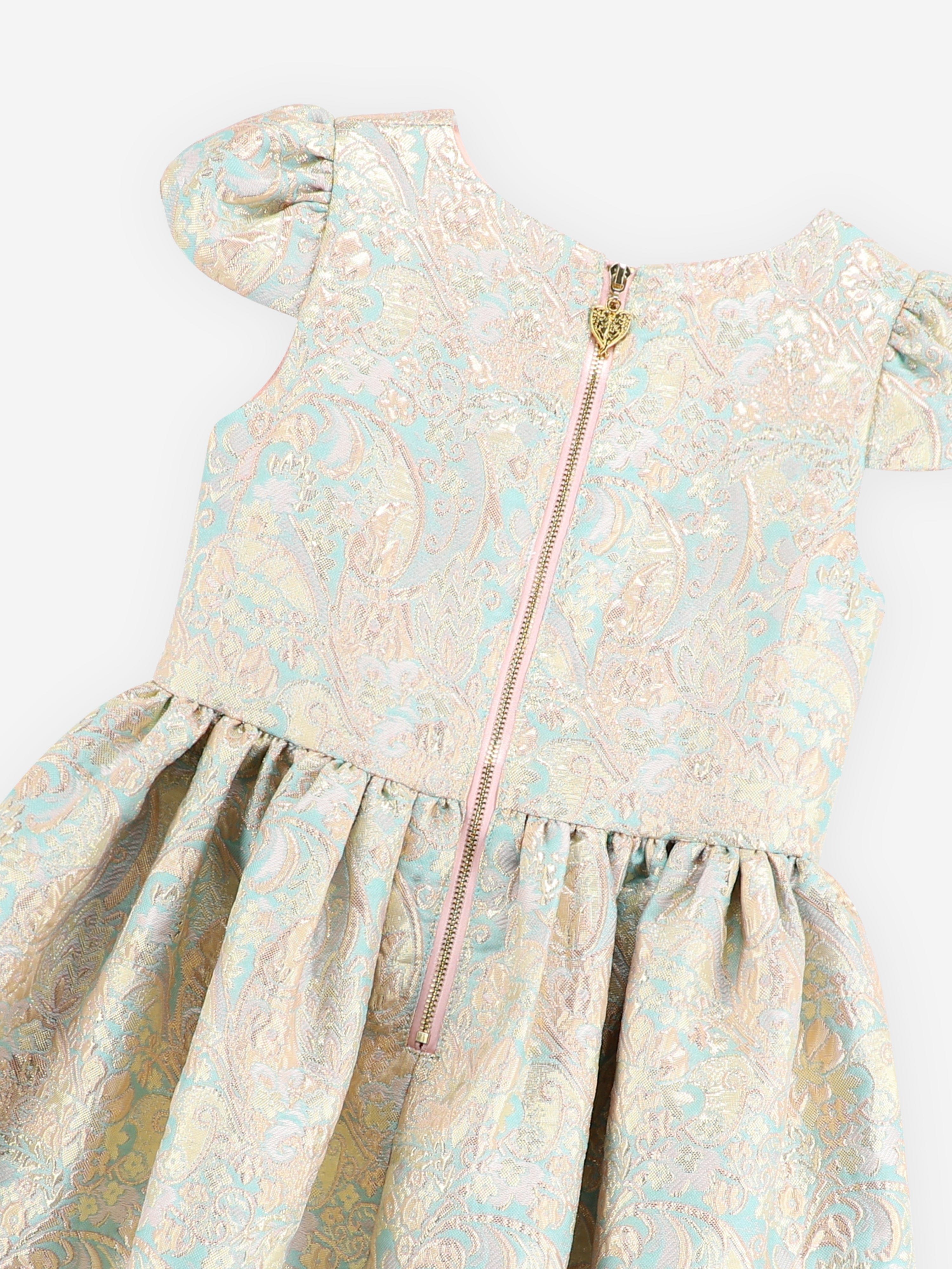 Angels Face Girls Madison Metallic Paisley Dress in Pink