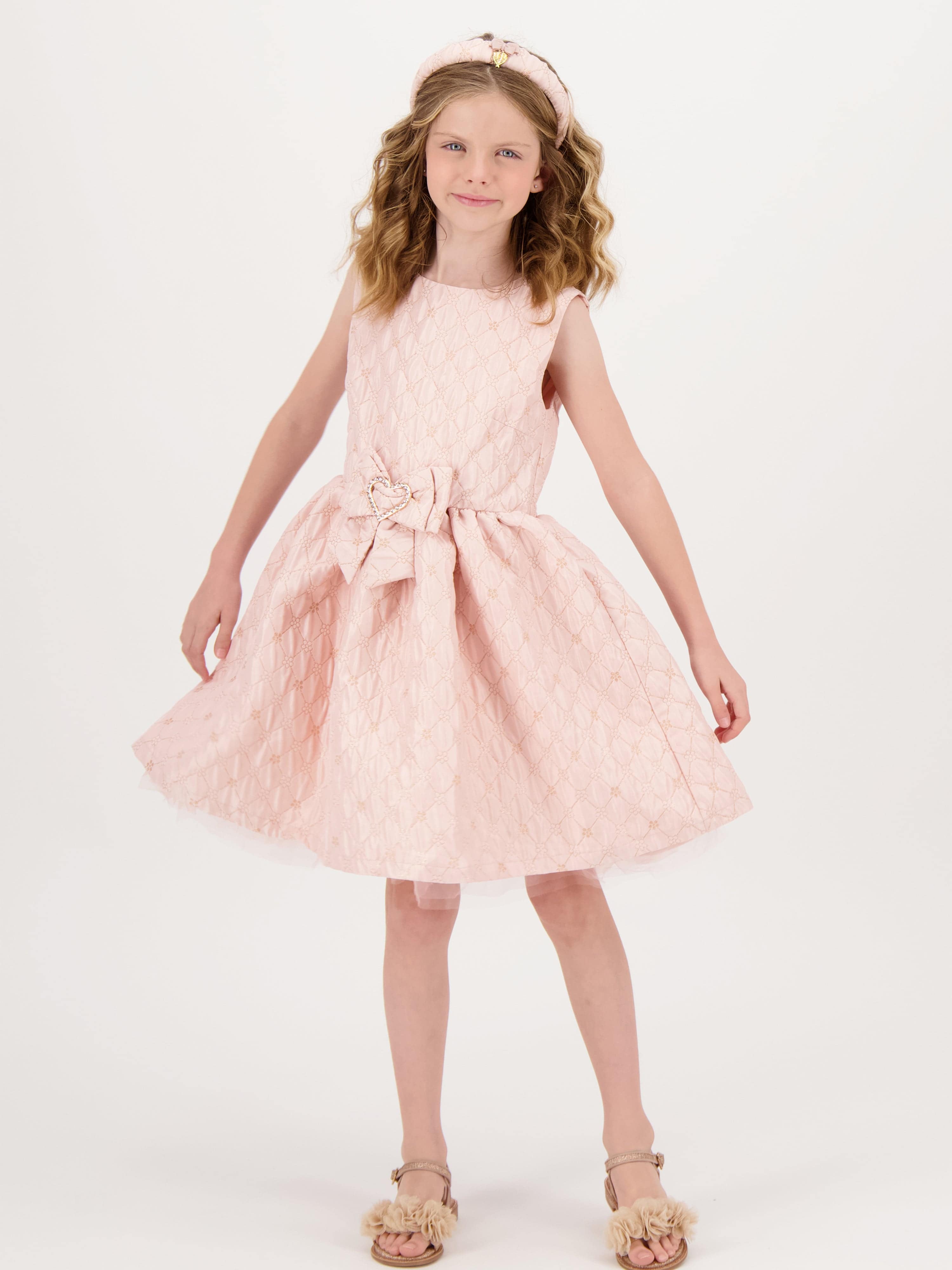 Angels Face Girls Monty Flower Jacquard Dress in Pink