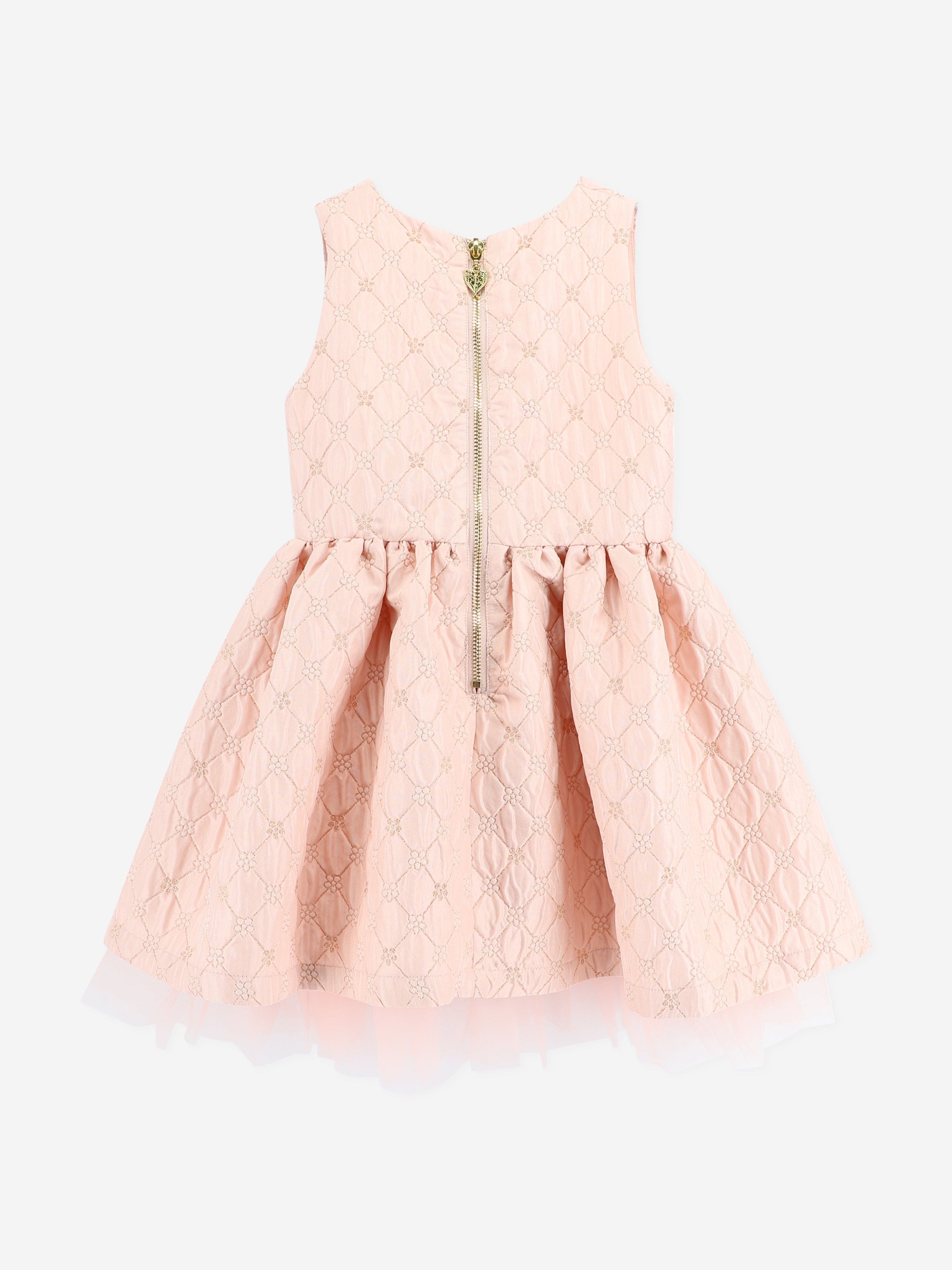 Angels Face Girls Monty Flower Jacquard Dress in Pink