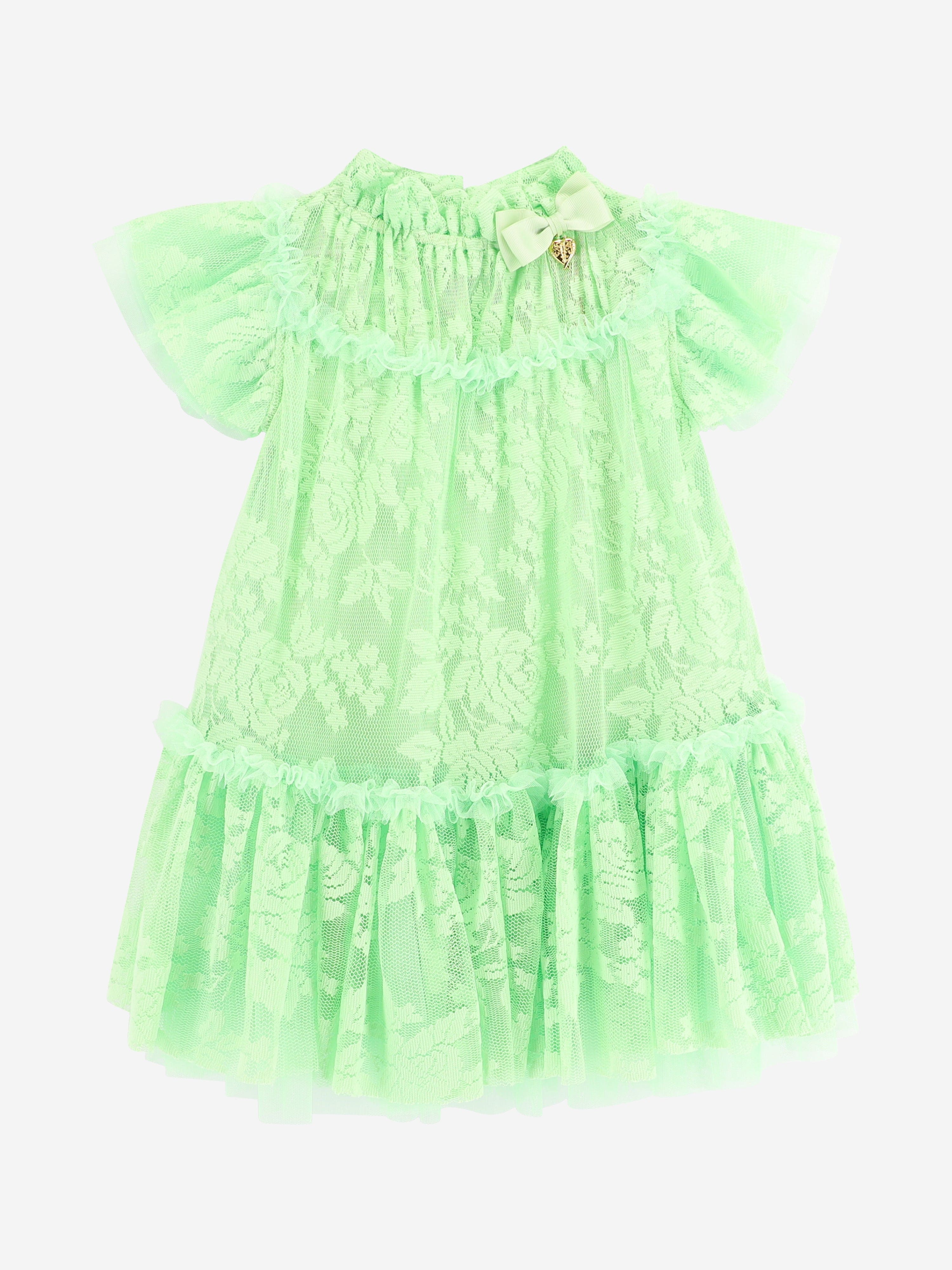 Angels Face Girls Vida Lace Dress in Green