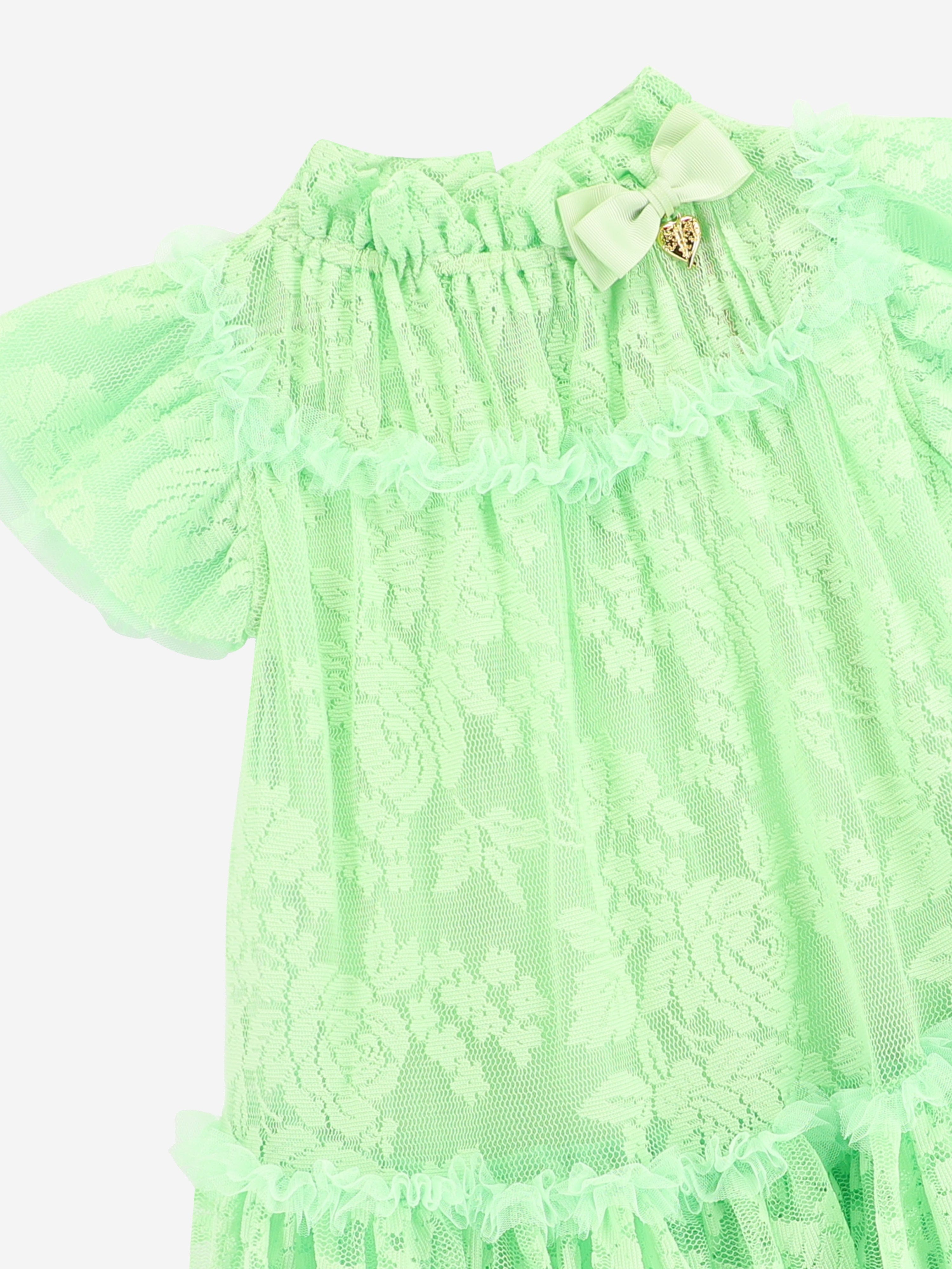 Angels Face Girls Vida Lace Dress in Green