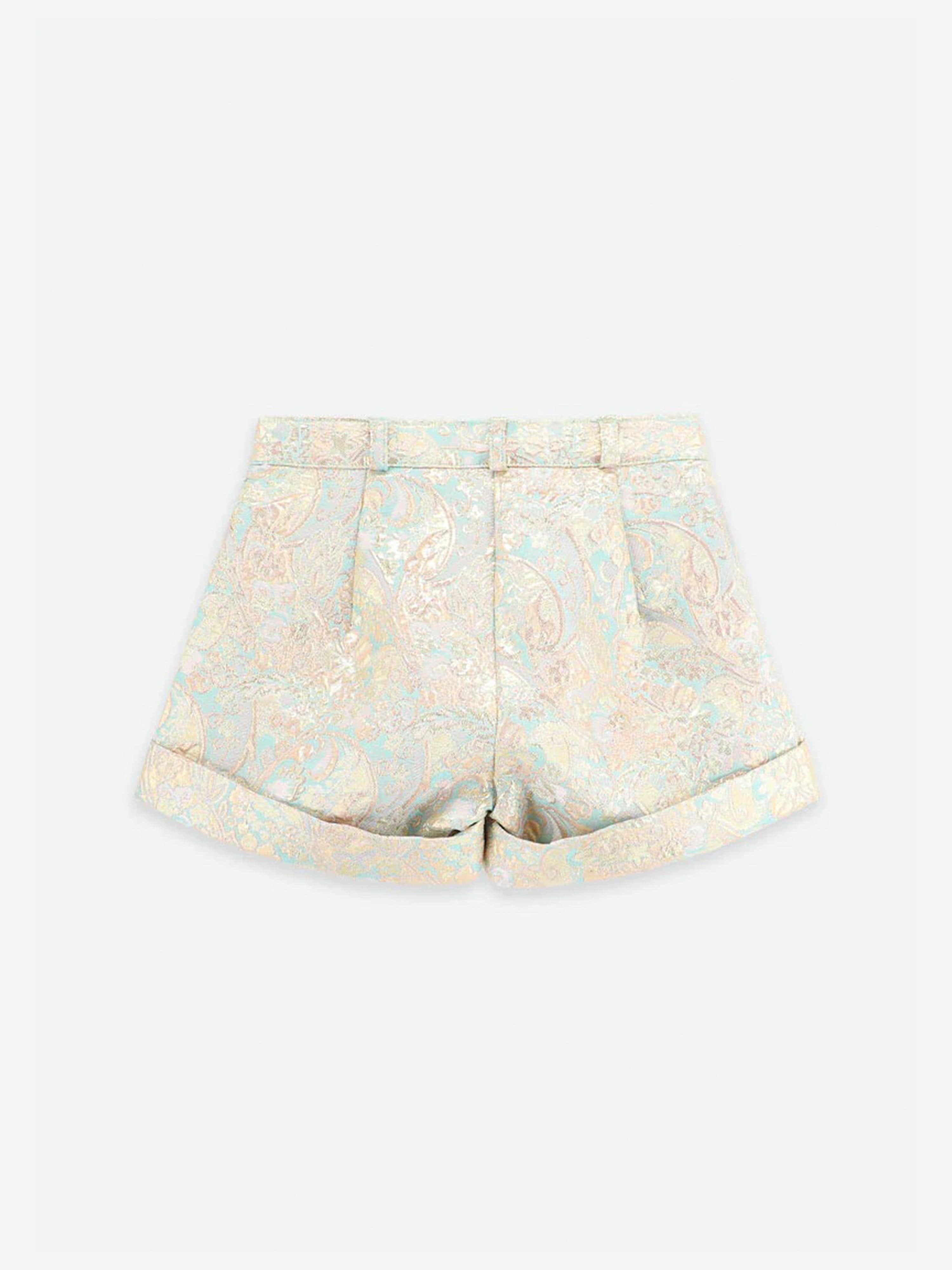 Angels Face Girls Metallic Paisley Shorts in Pink