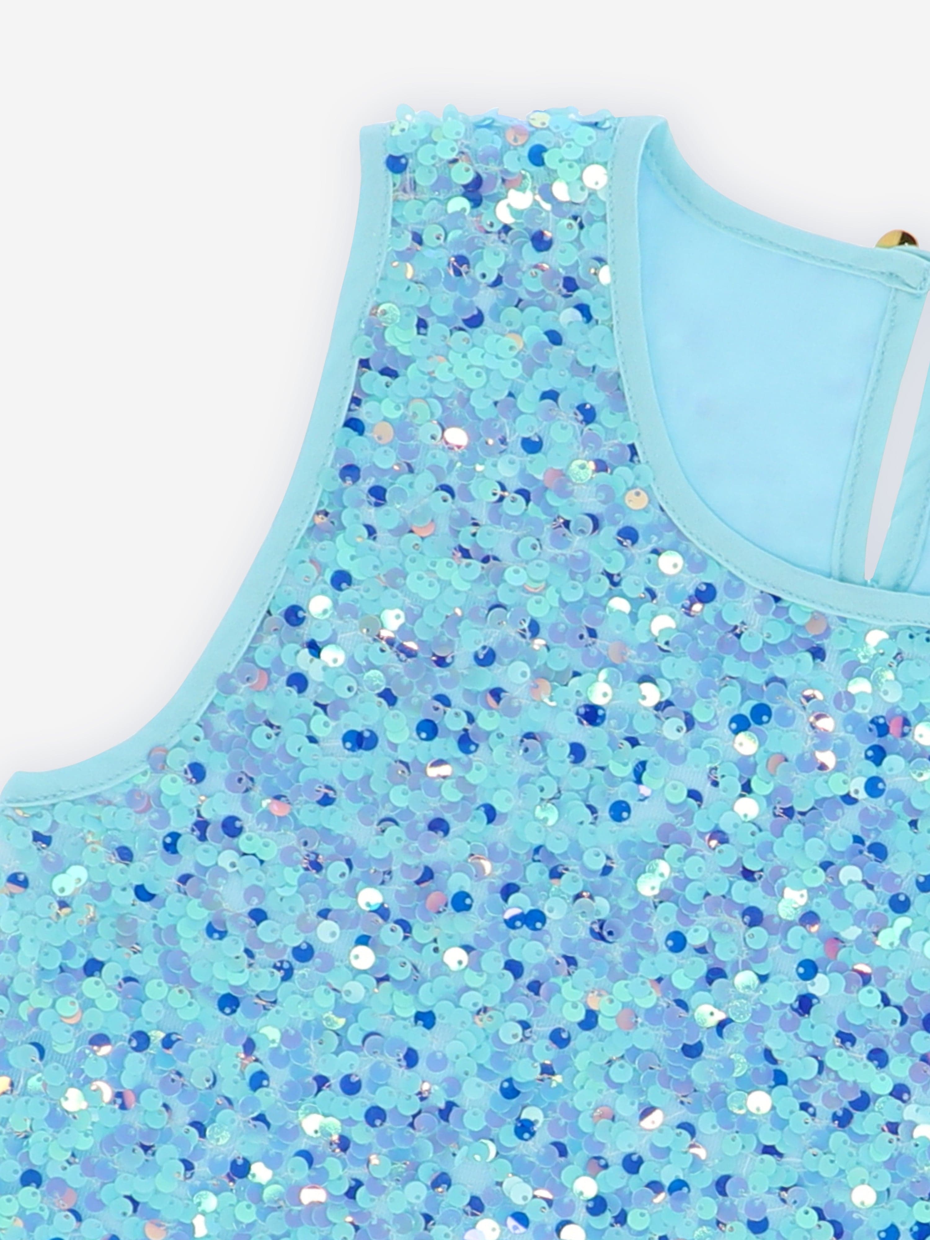 Angels Face Girls Diva Sequin Top in Blue