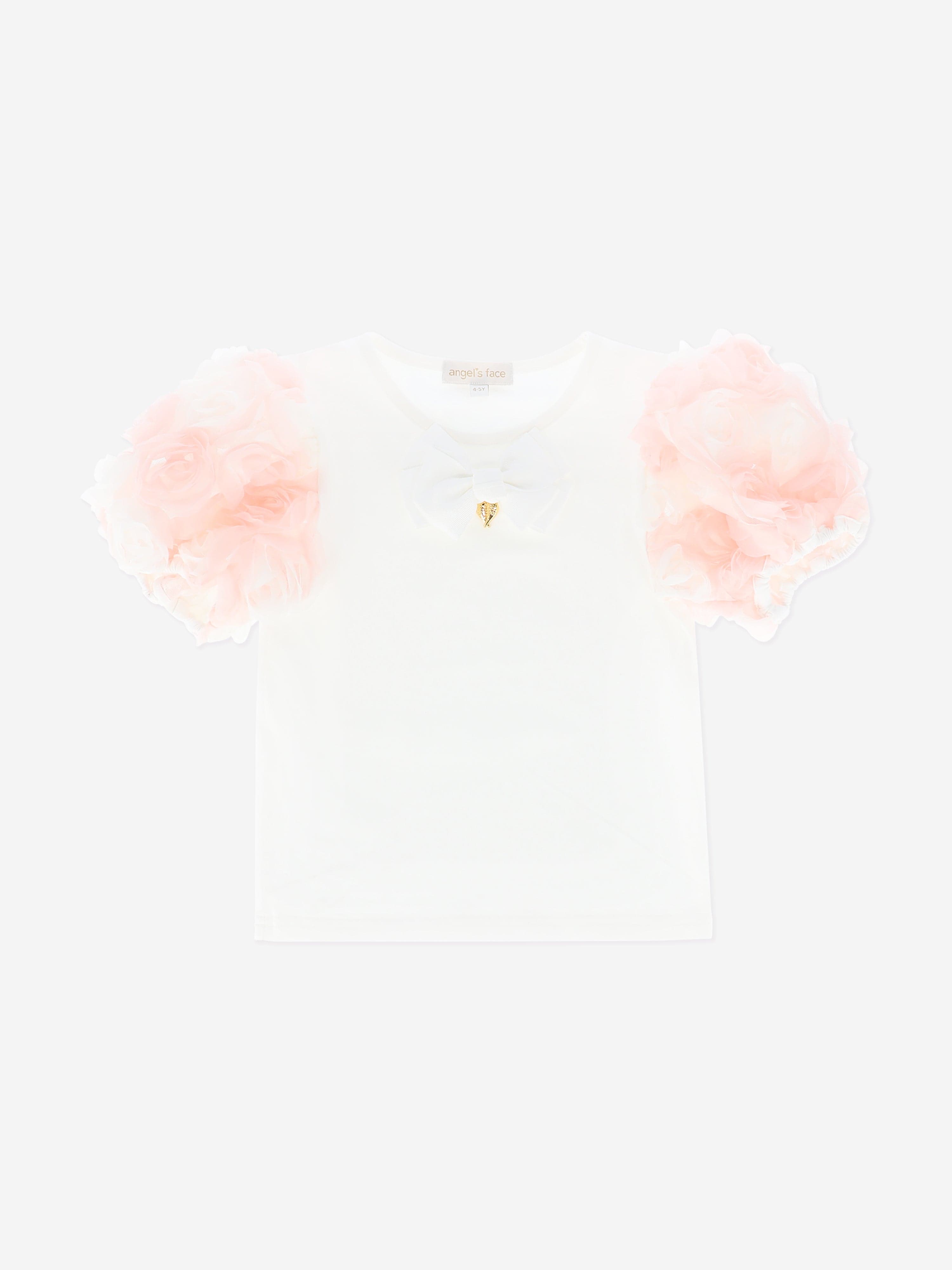 Angels Face Girls Roses Top and Skirt Set in Pink