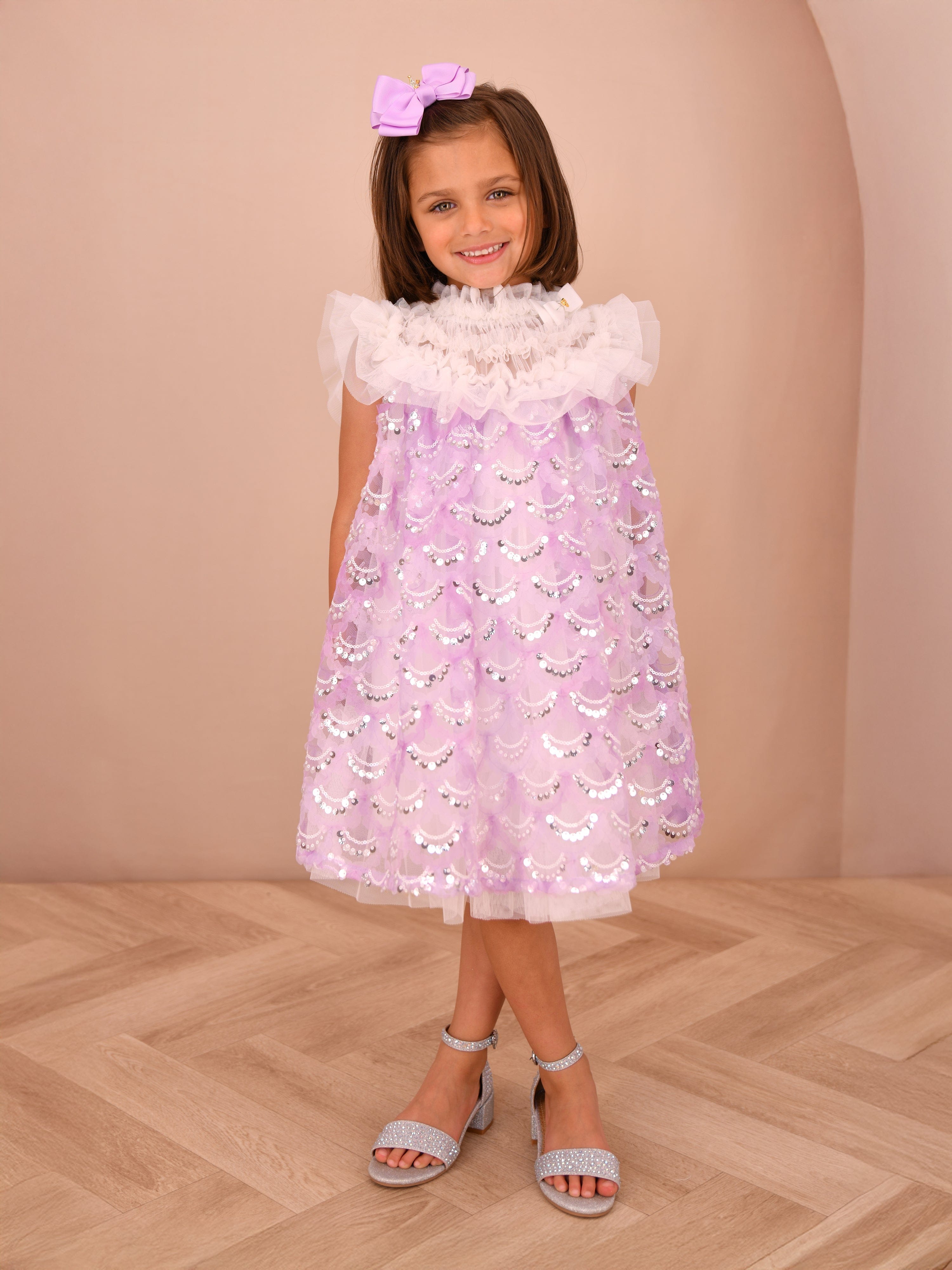 Angels Face Girls Dominique Sequin Dress in Purple