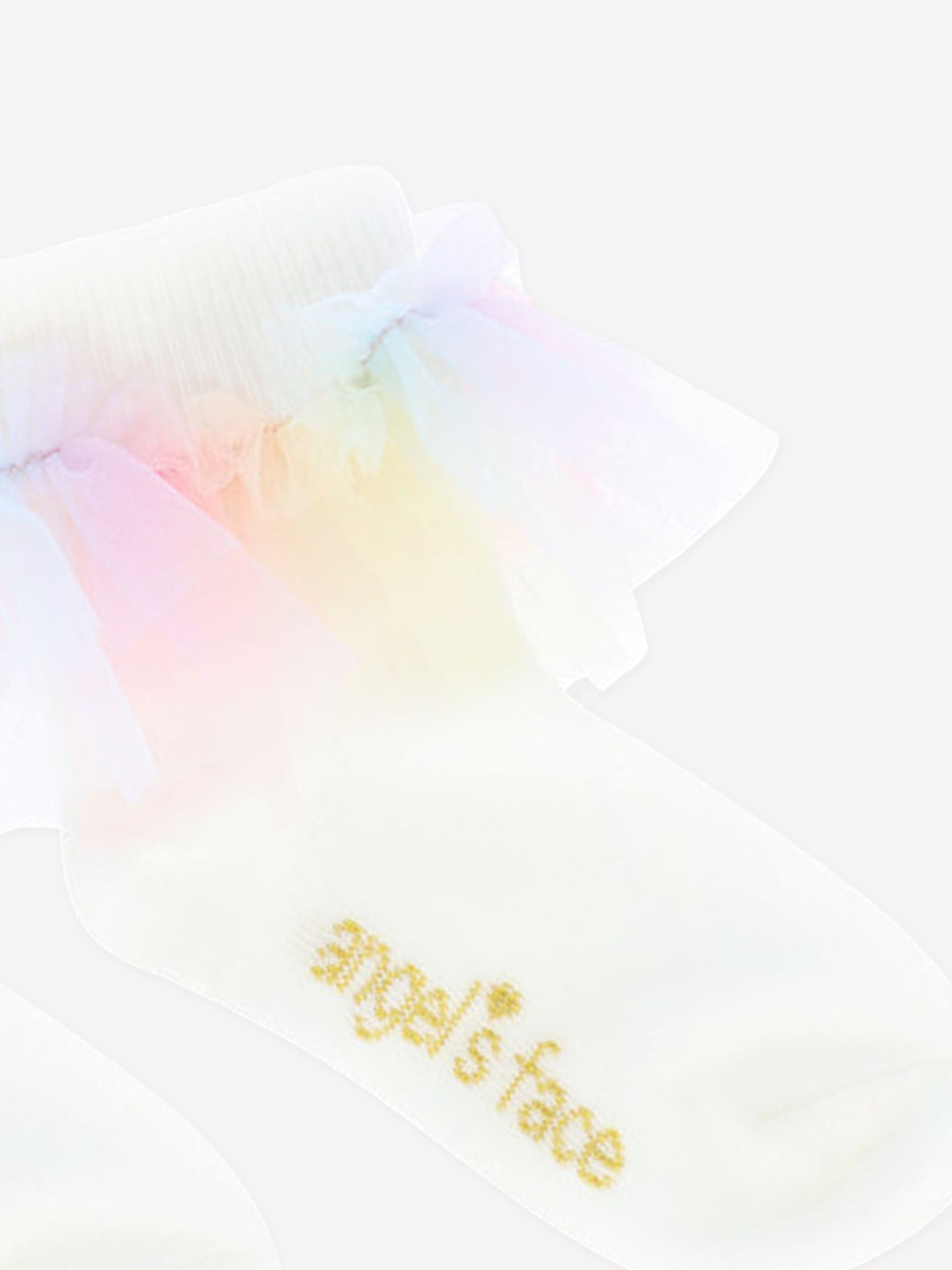 Angels Face Girls Frilly Socks in White