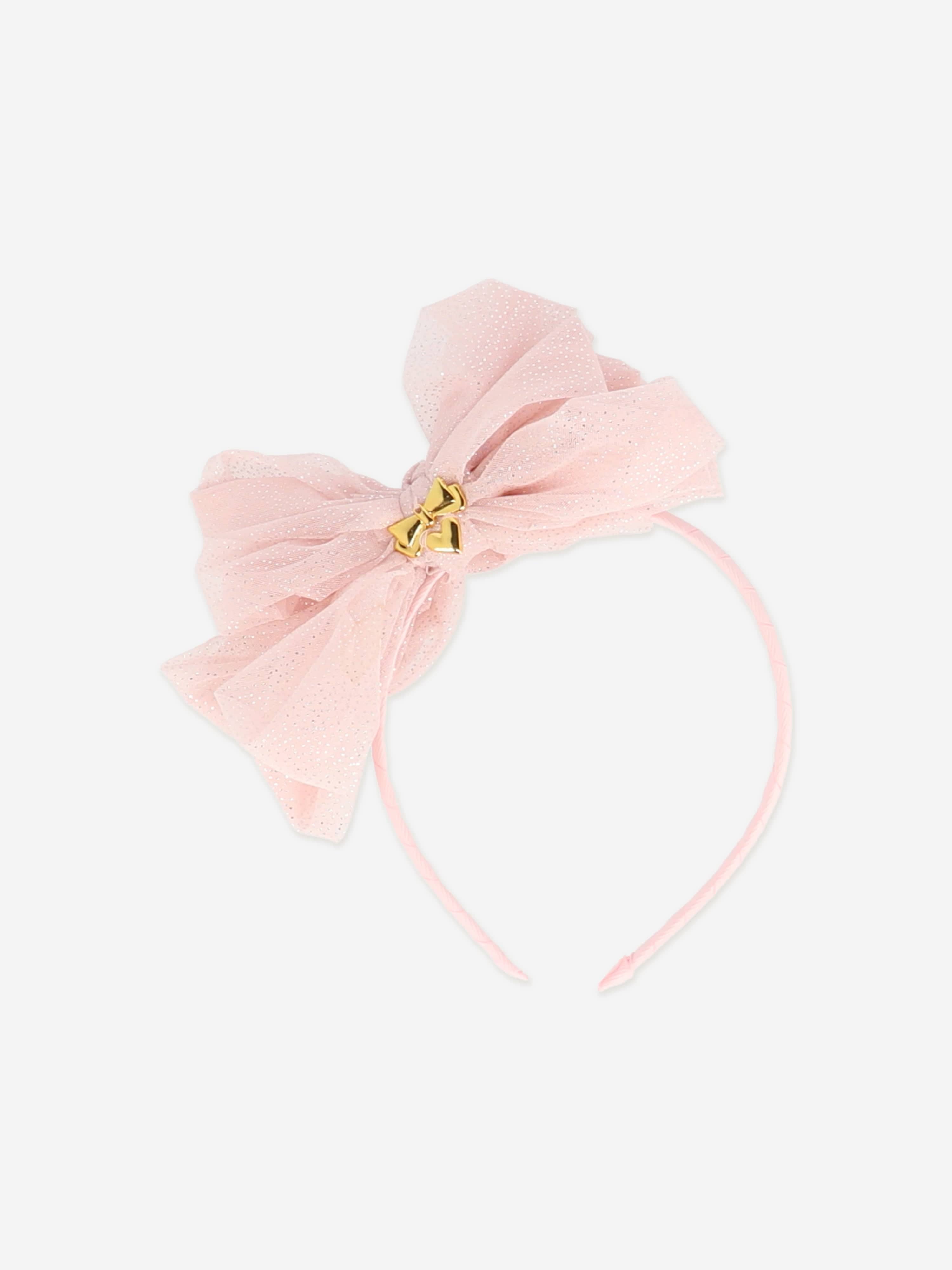 Angels Face Girls Gladys Sparkle Tulle Headband in Pink