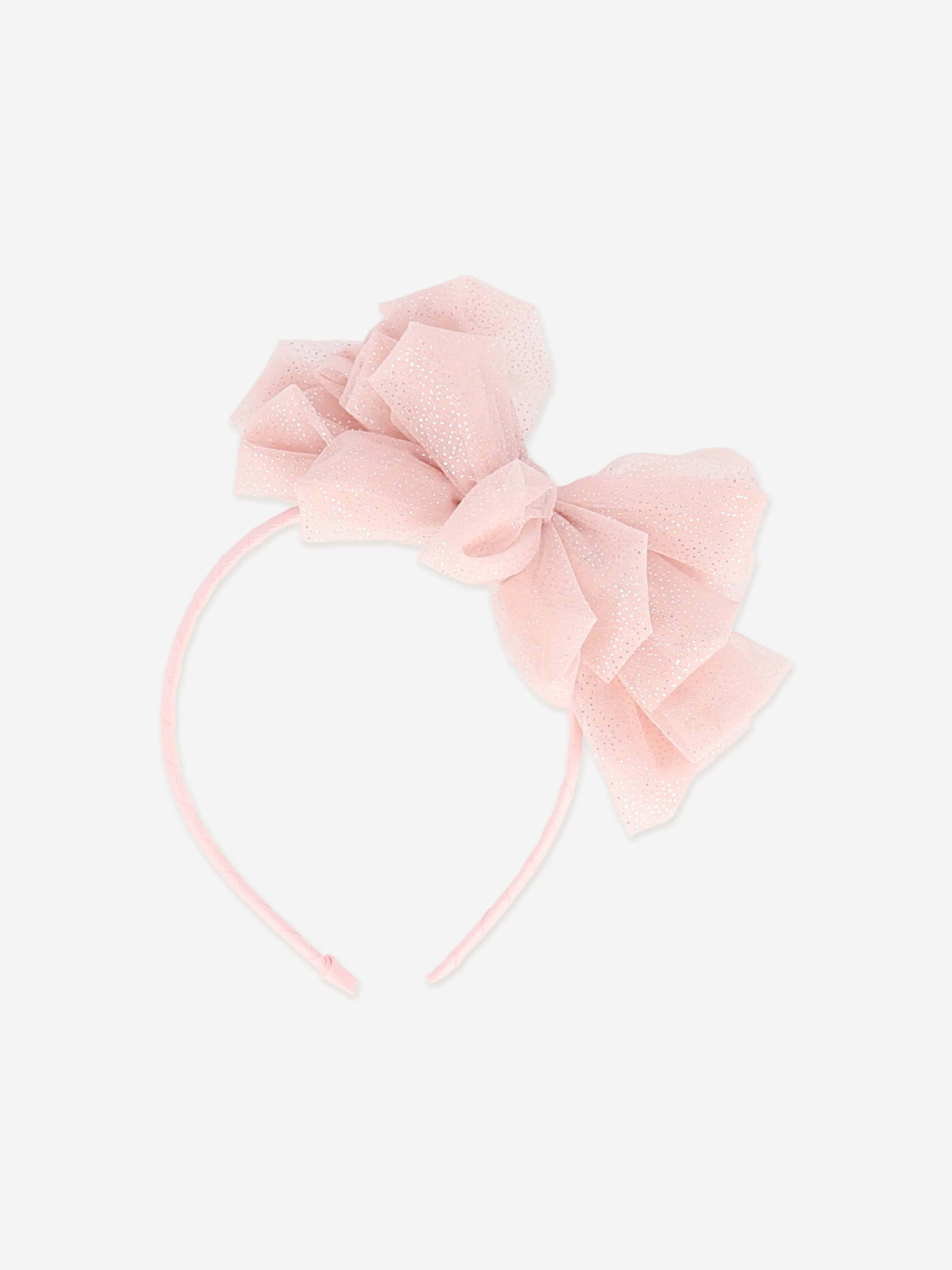 Angels Face Girls Gladys Sparkle Tulle Headband in Pink
