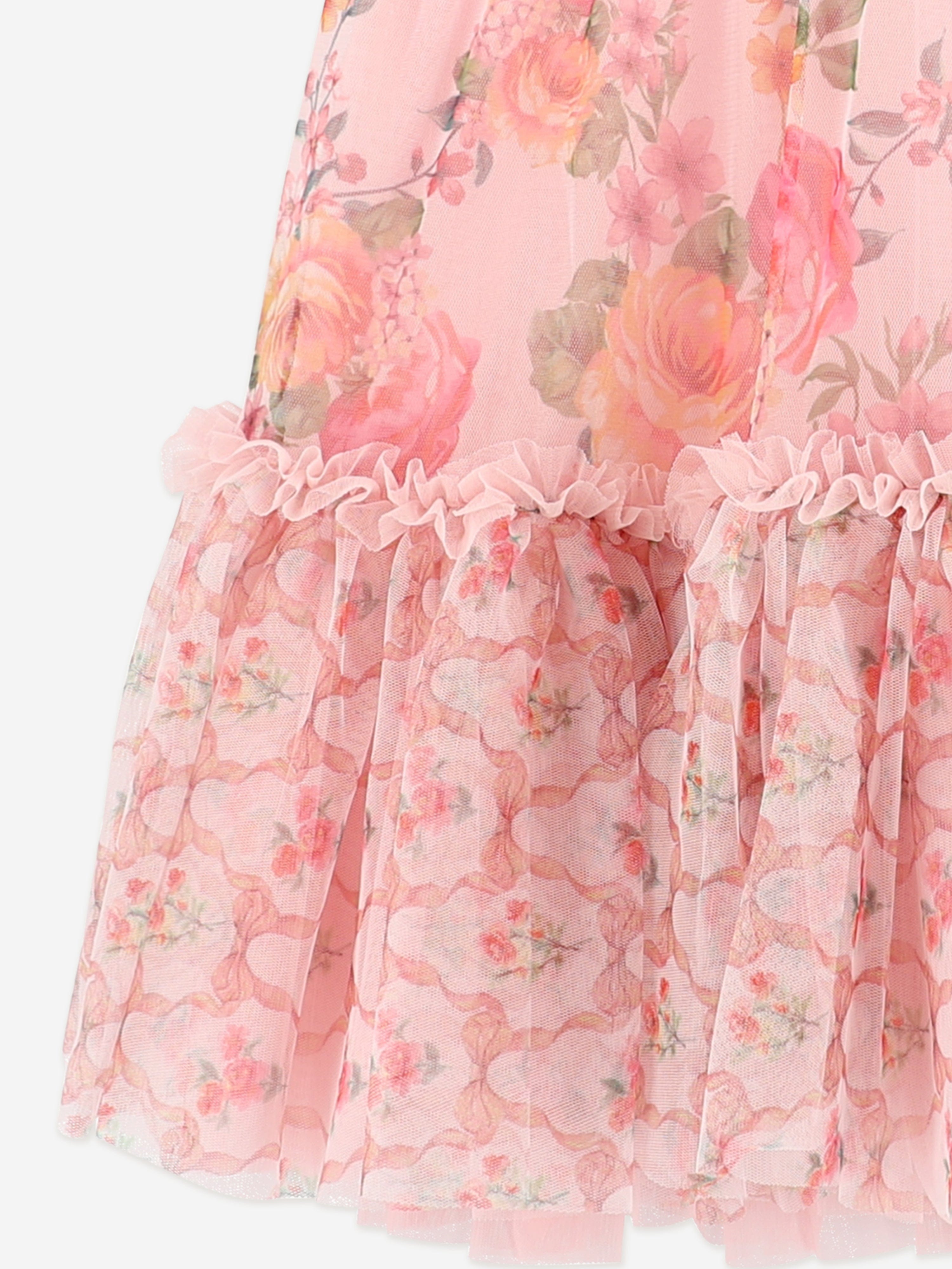 Angels Face Girls Marigold Mixed Bow Floral Dress in Pink