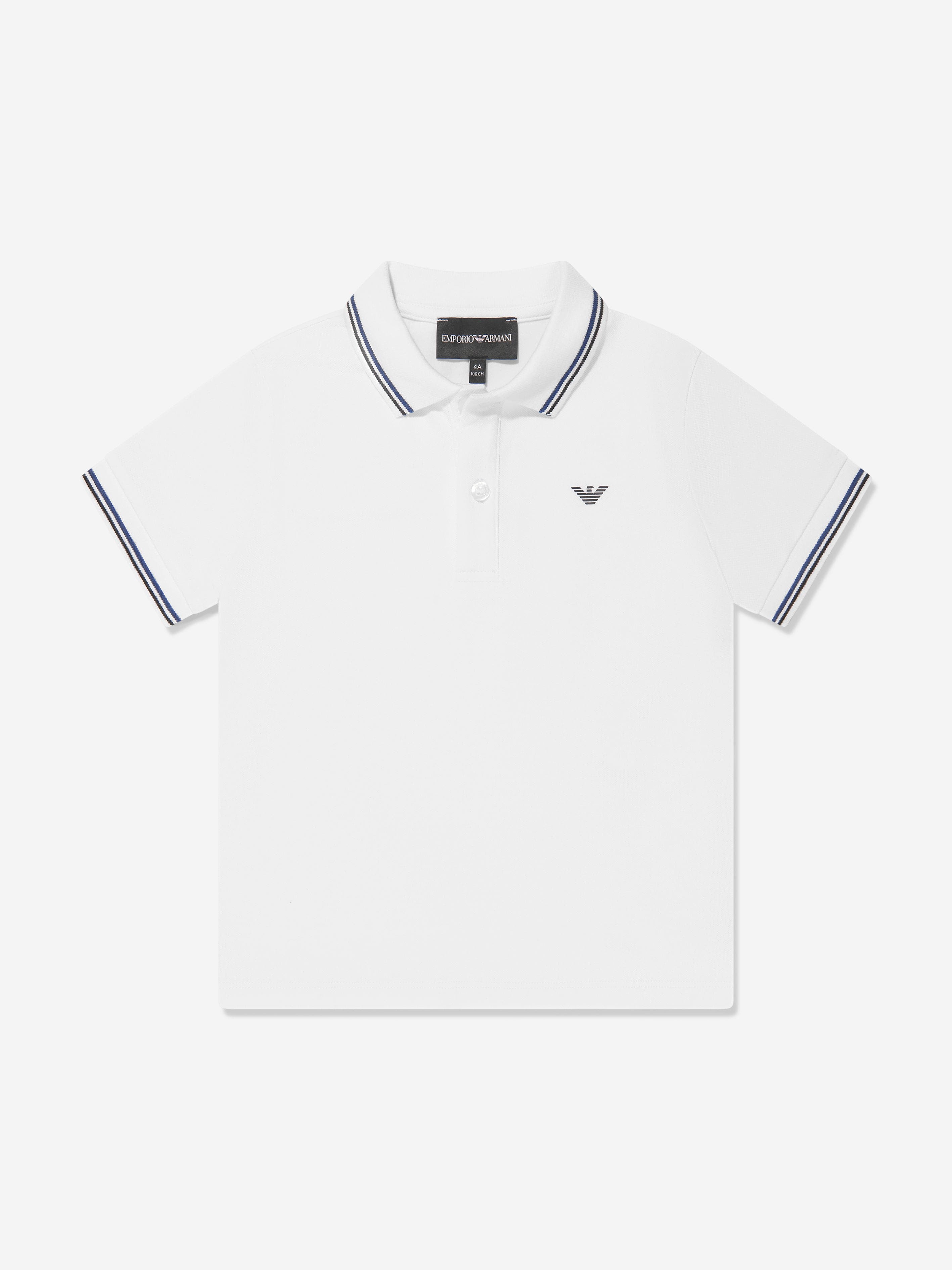 Emporio Armani Boys Logo Polo Shirt In White