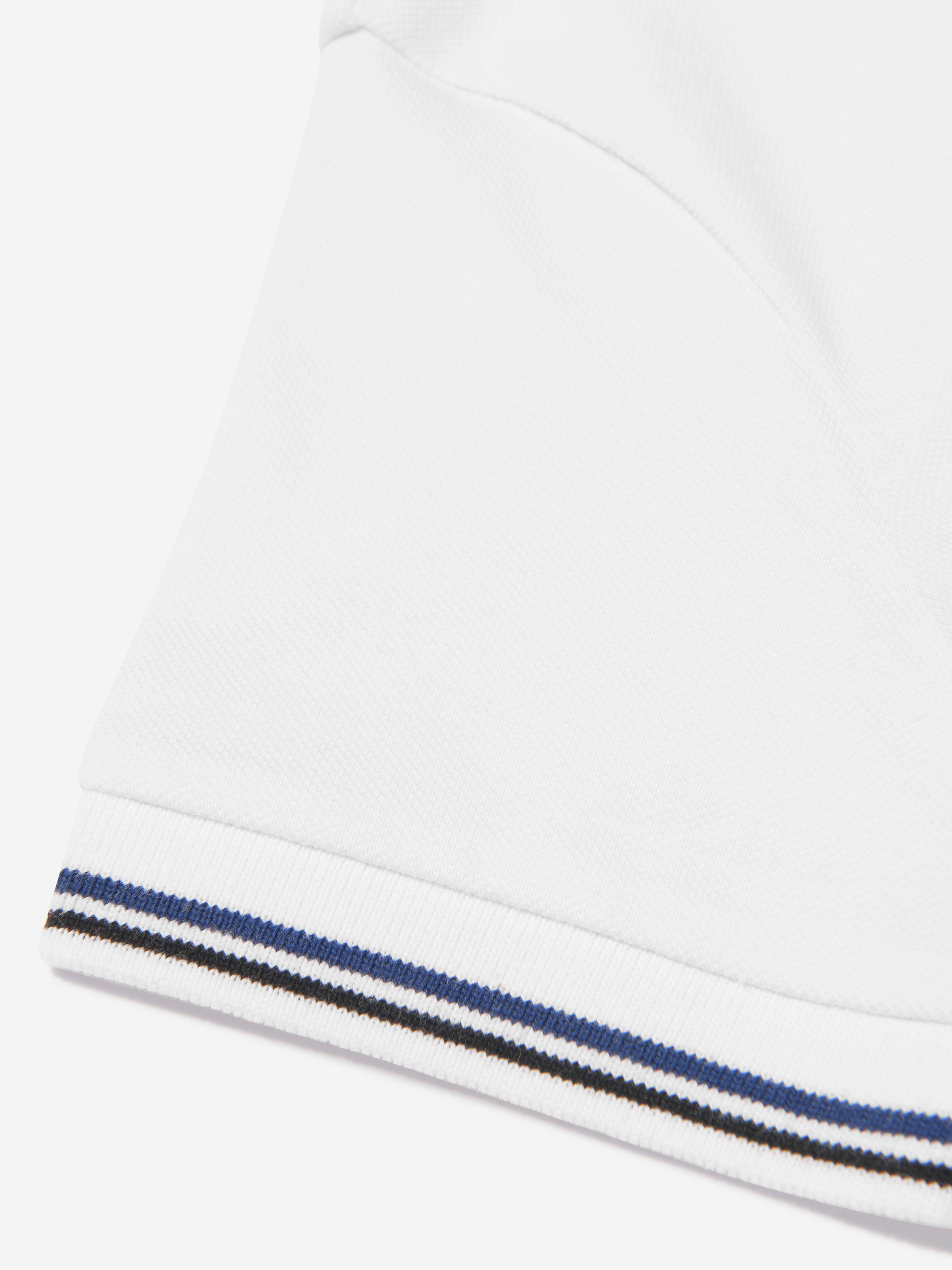 Emporio Armani Boys Logo Polo Shirt In White