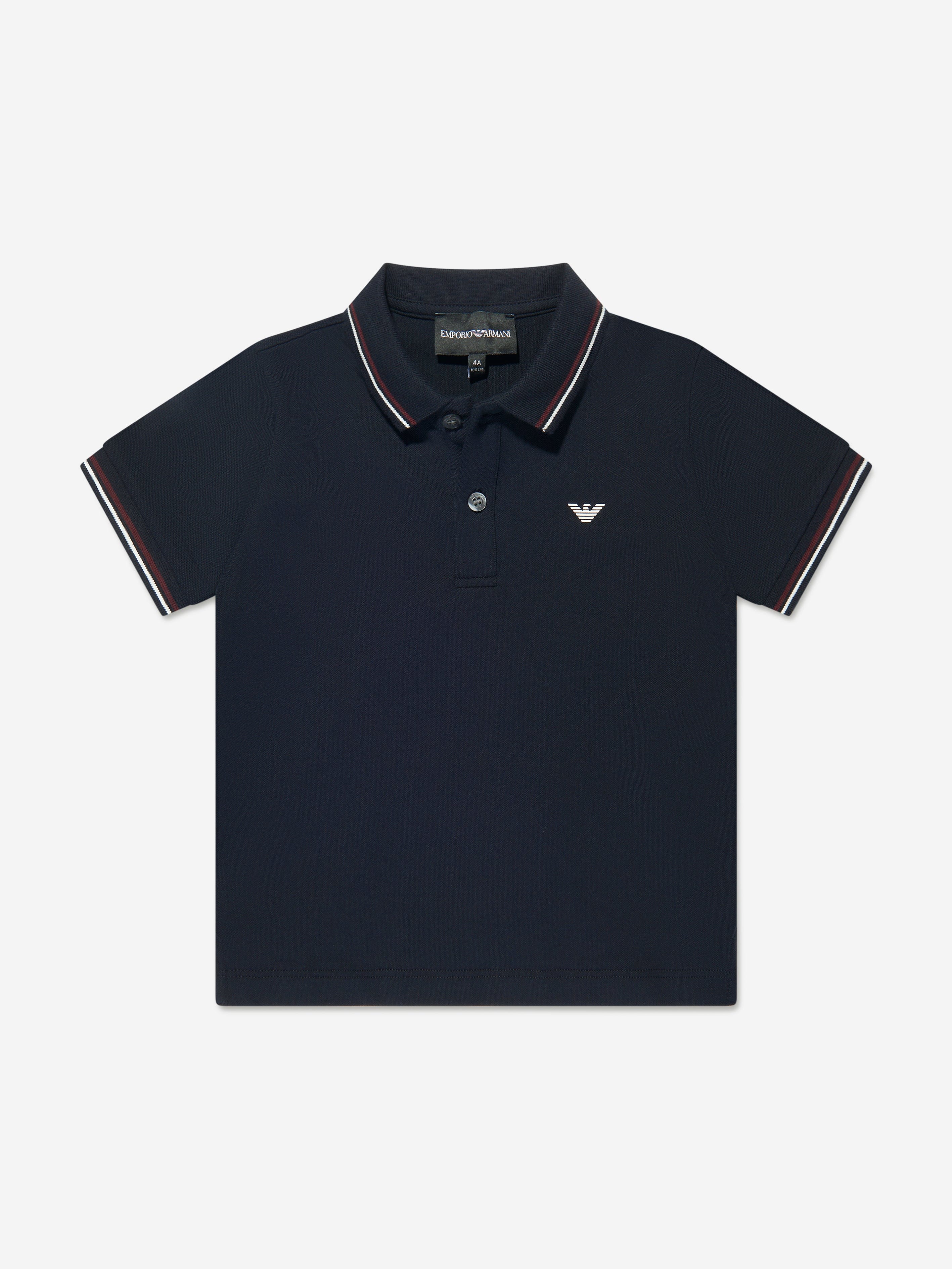 Emporio Armani Baby Boys Logo Polo Shirt in Navy