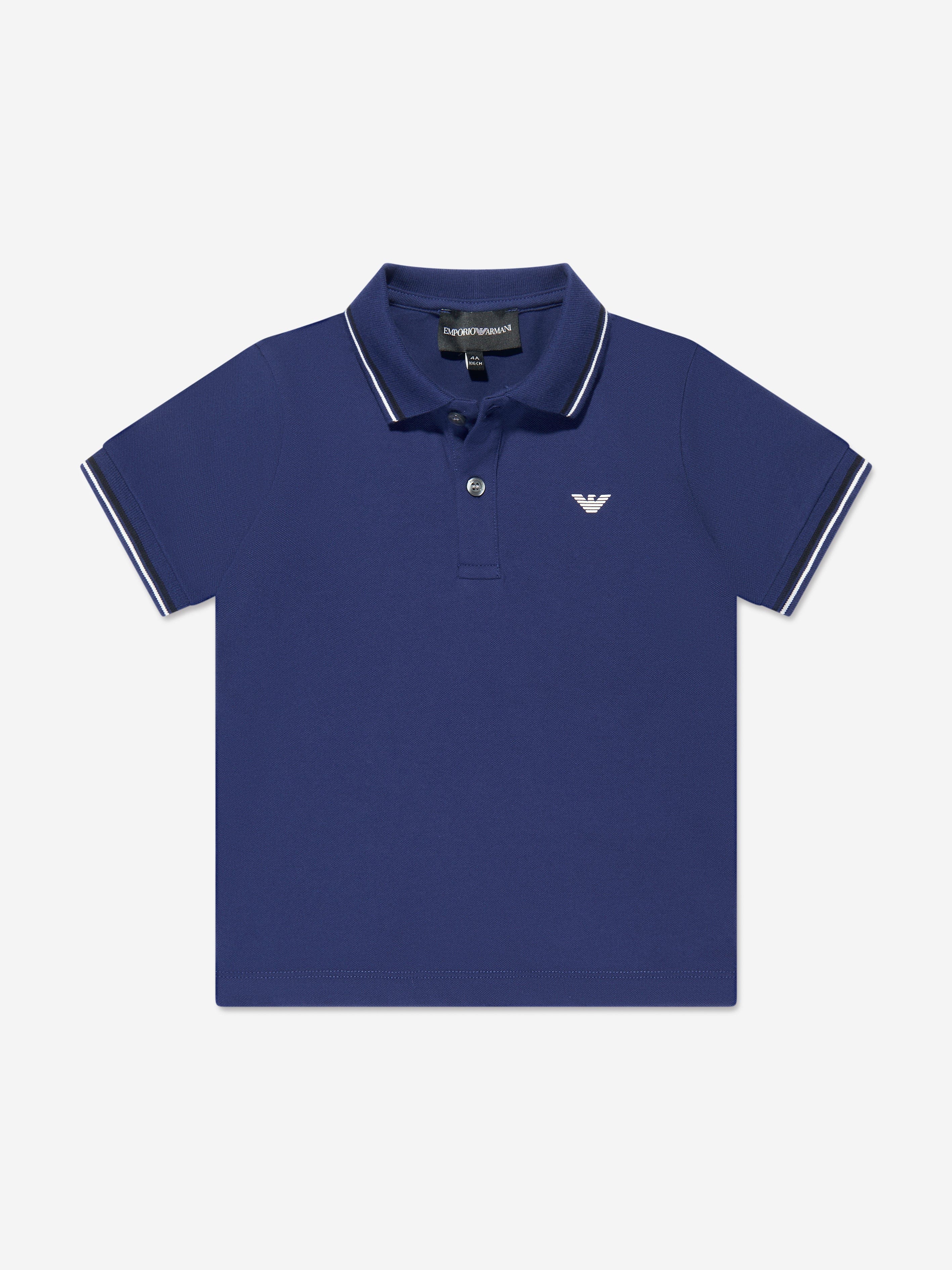 Emporio Armani Boys Logo Polo Shirt In Blue