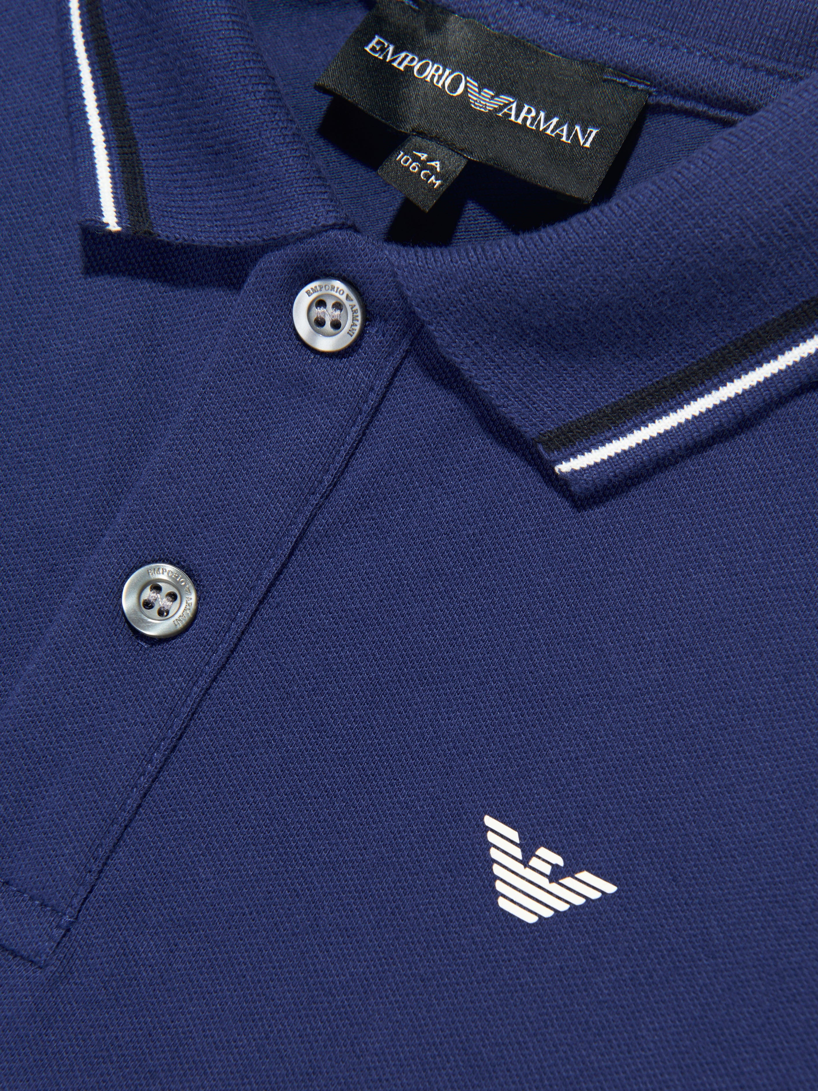 Emporio Armani Boys Logo Polo Shirt In Blue