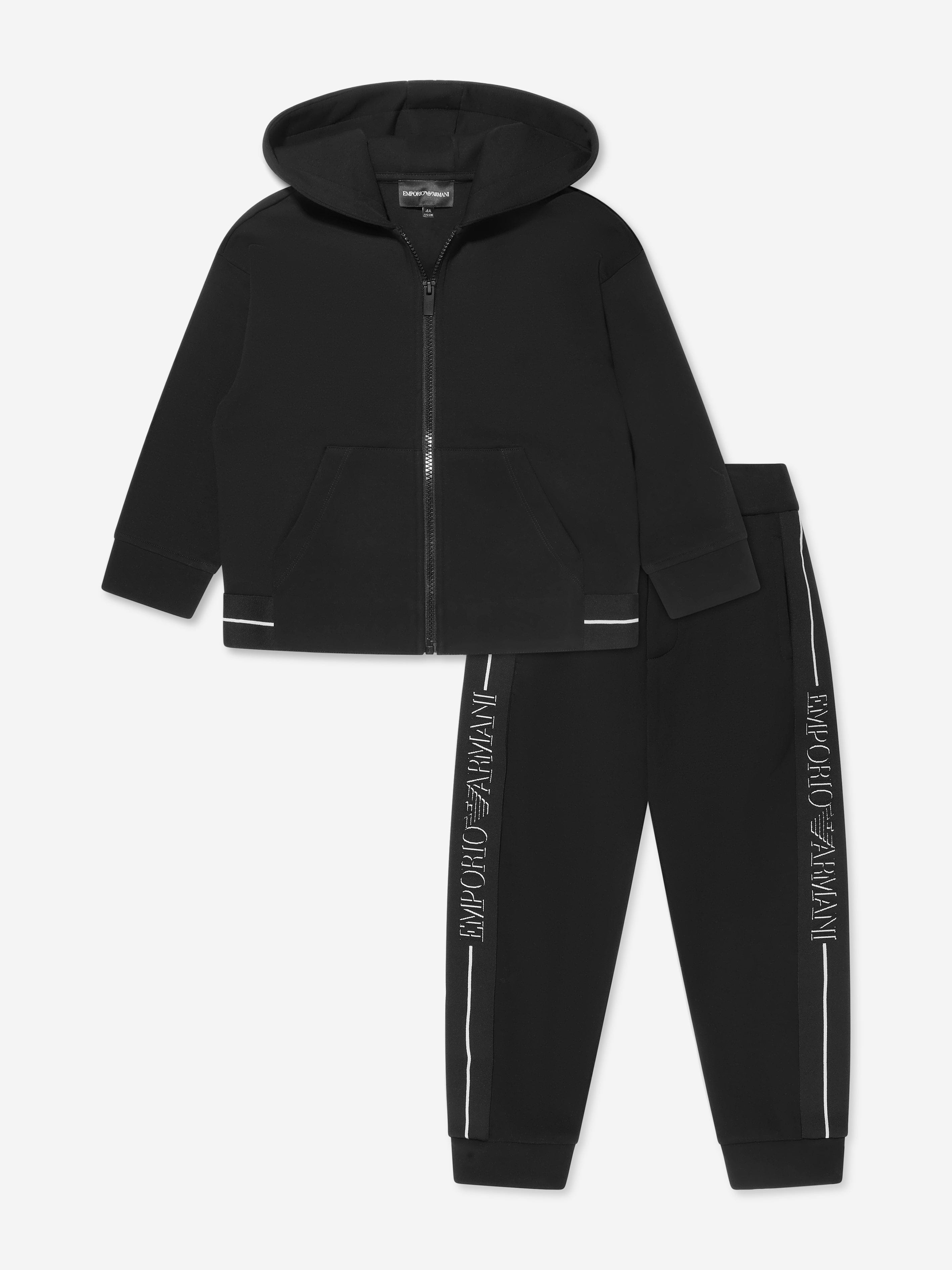 Emporio Armani Boys Logo Trim Zip Up Tracksuit