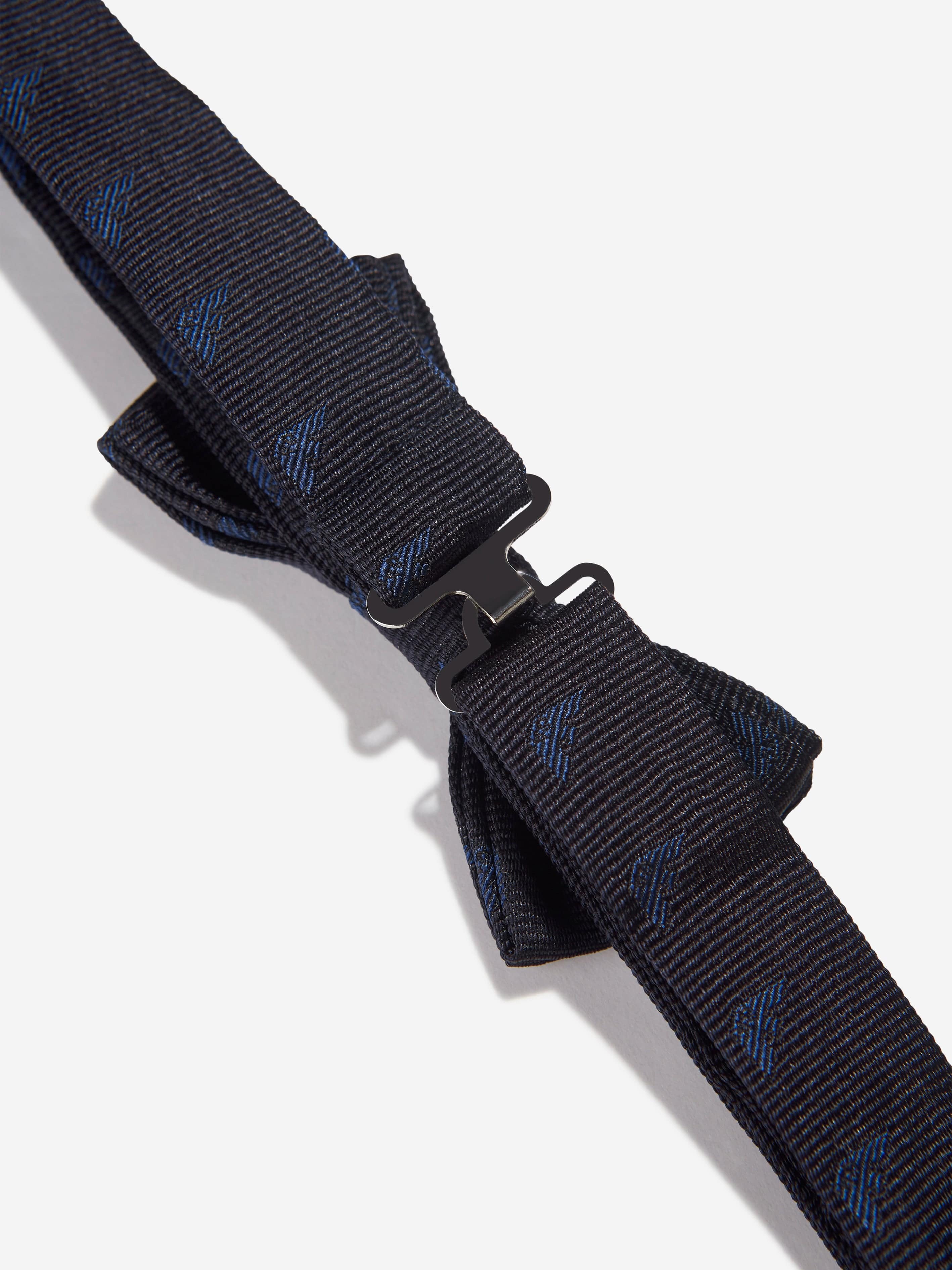 Emporio Armani Boys Silk Logo Bow Tie in Navy