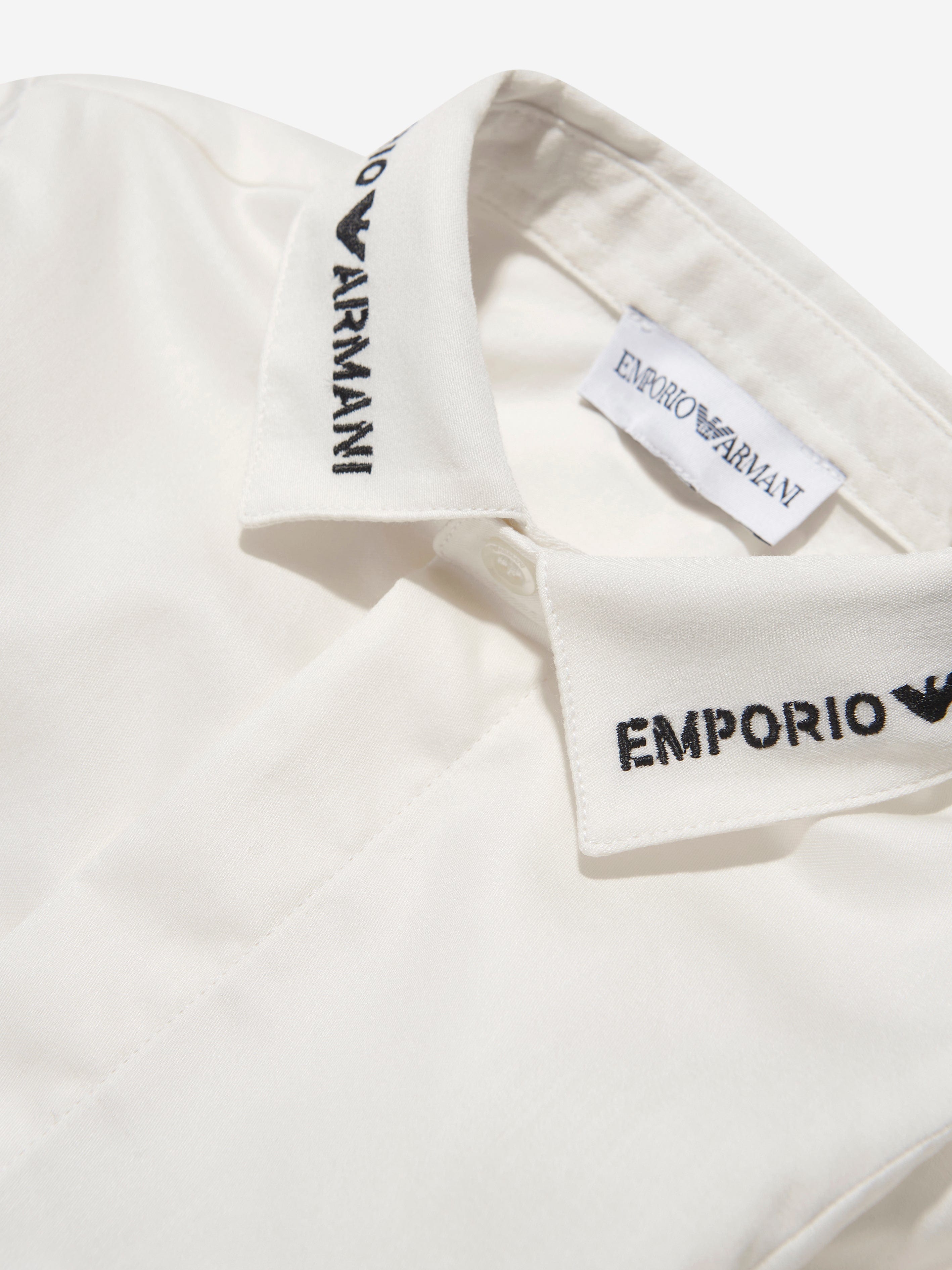 Emporio Armani Baby Boys Logo Shirt in White