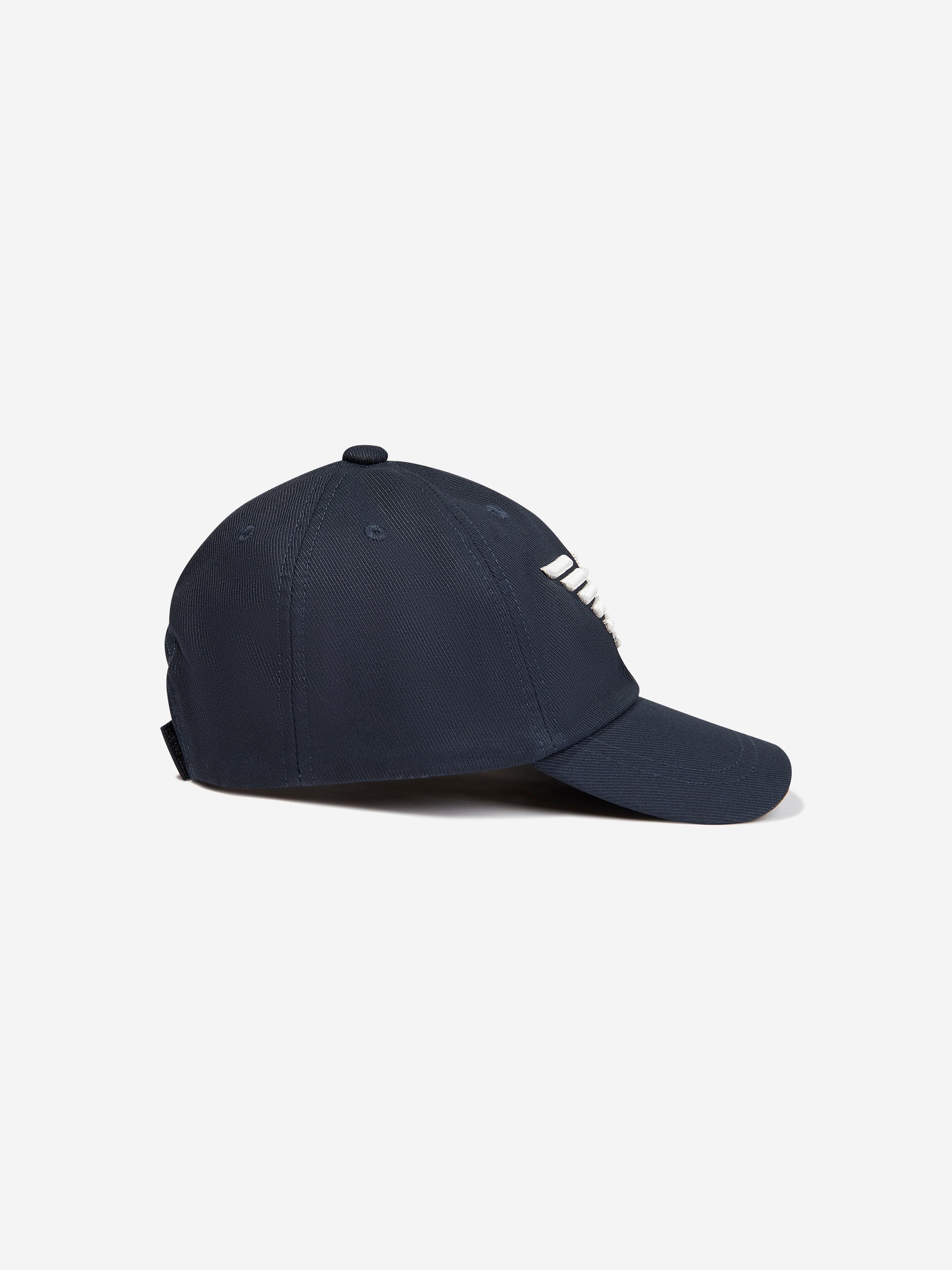 Emporio Armani Kids Logo Baseball Cap in Navy