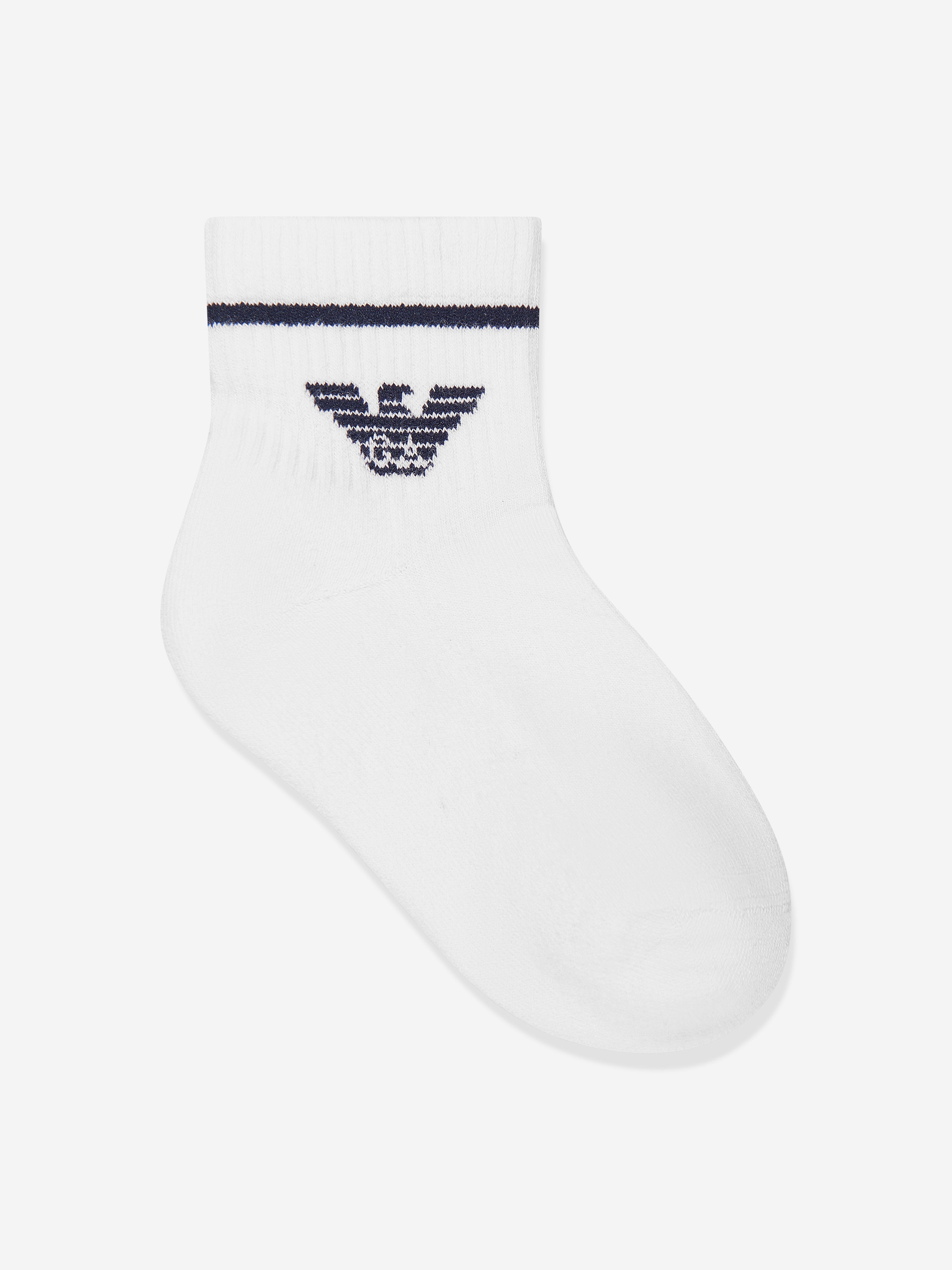 Emporio Armani Boys Cotton Logo Socks in White