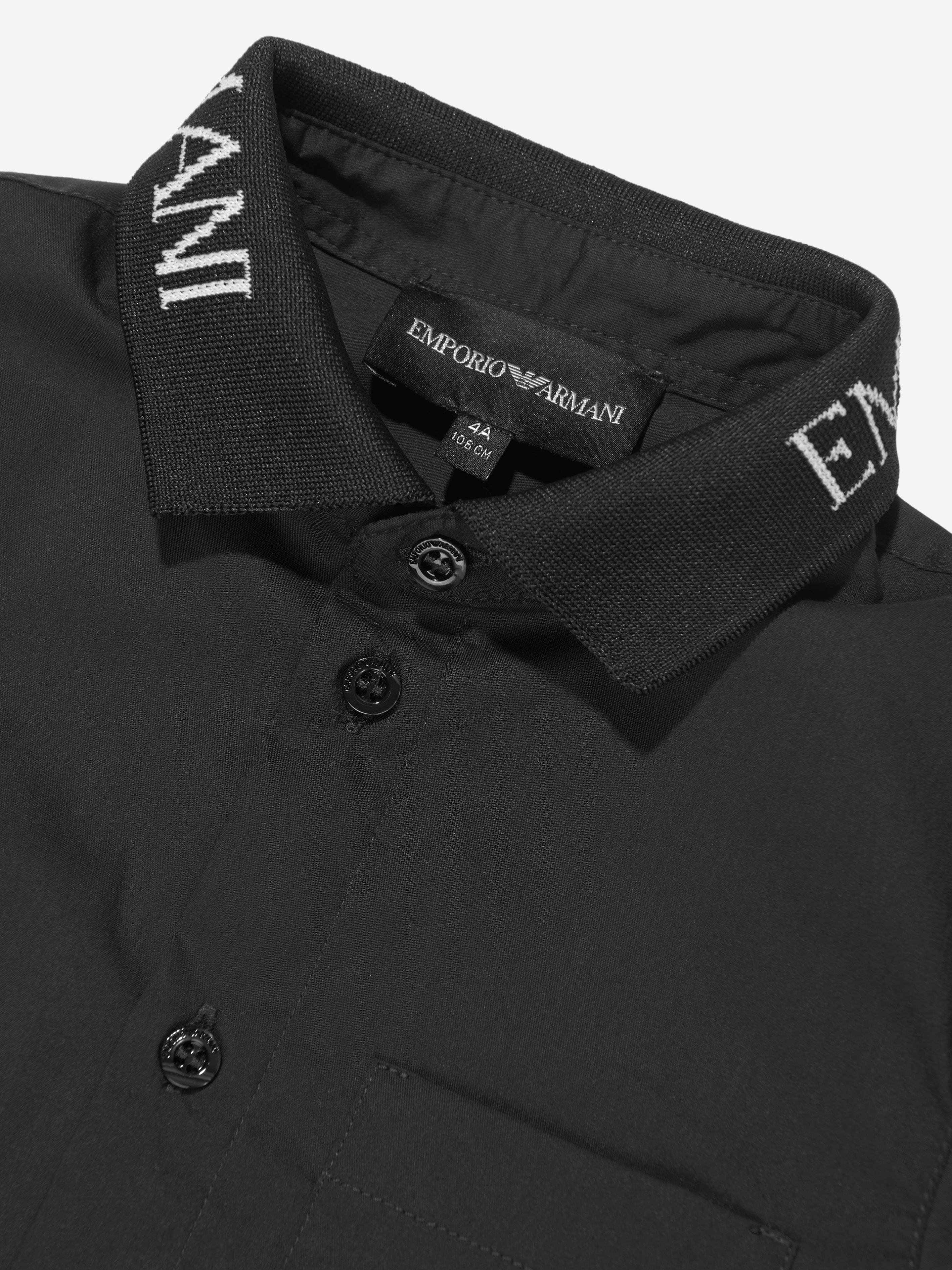 Emporio Armani Boys Branded Shirt in Navy