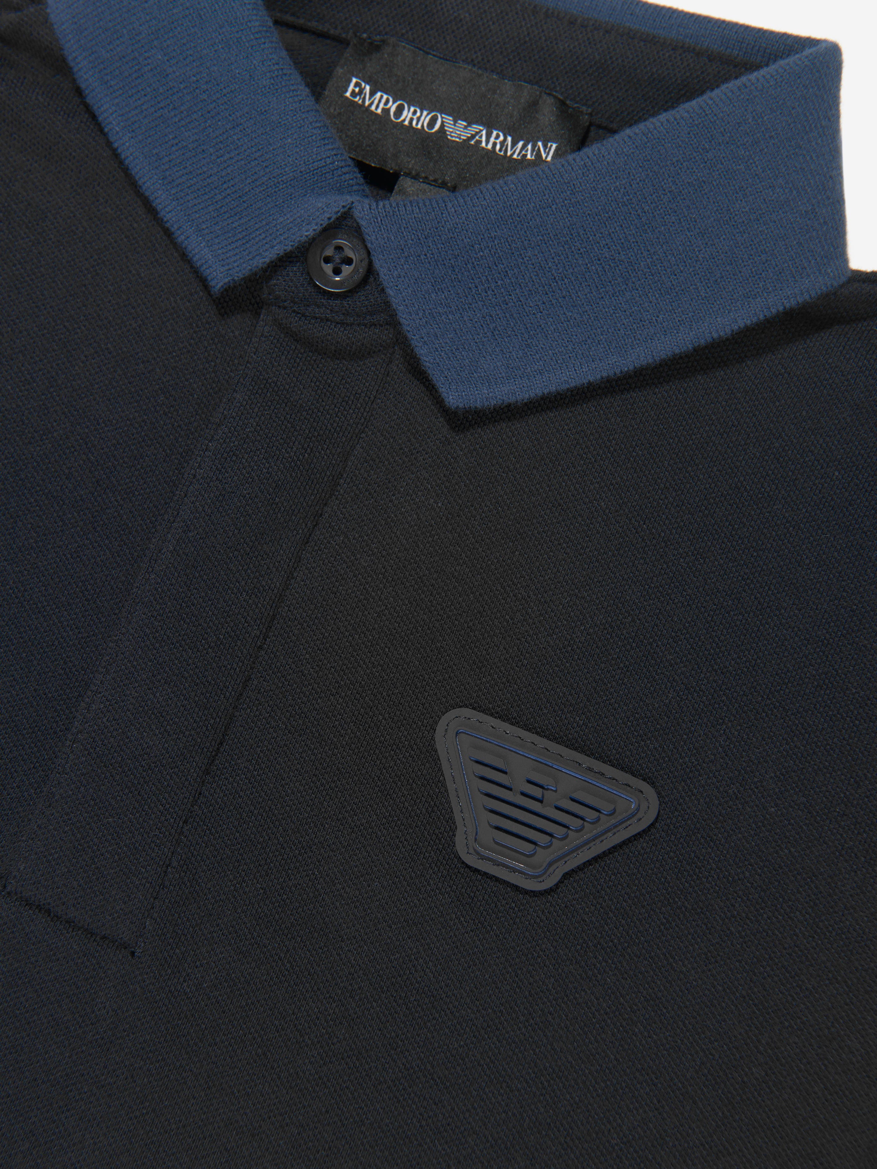 Emporio Armani Boys Logo Polo Shirt in Navy