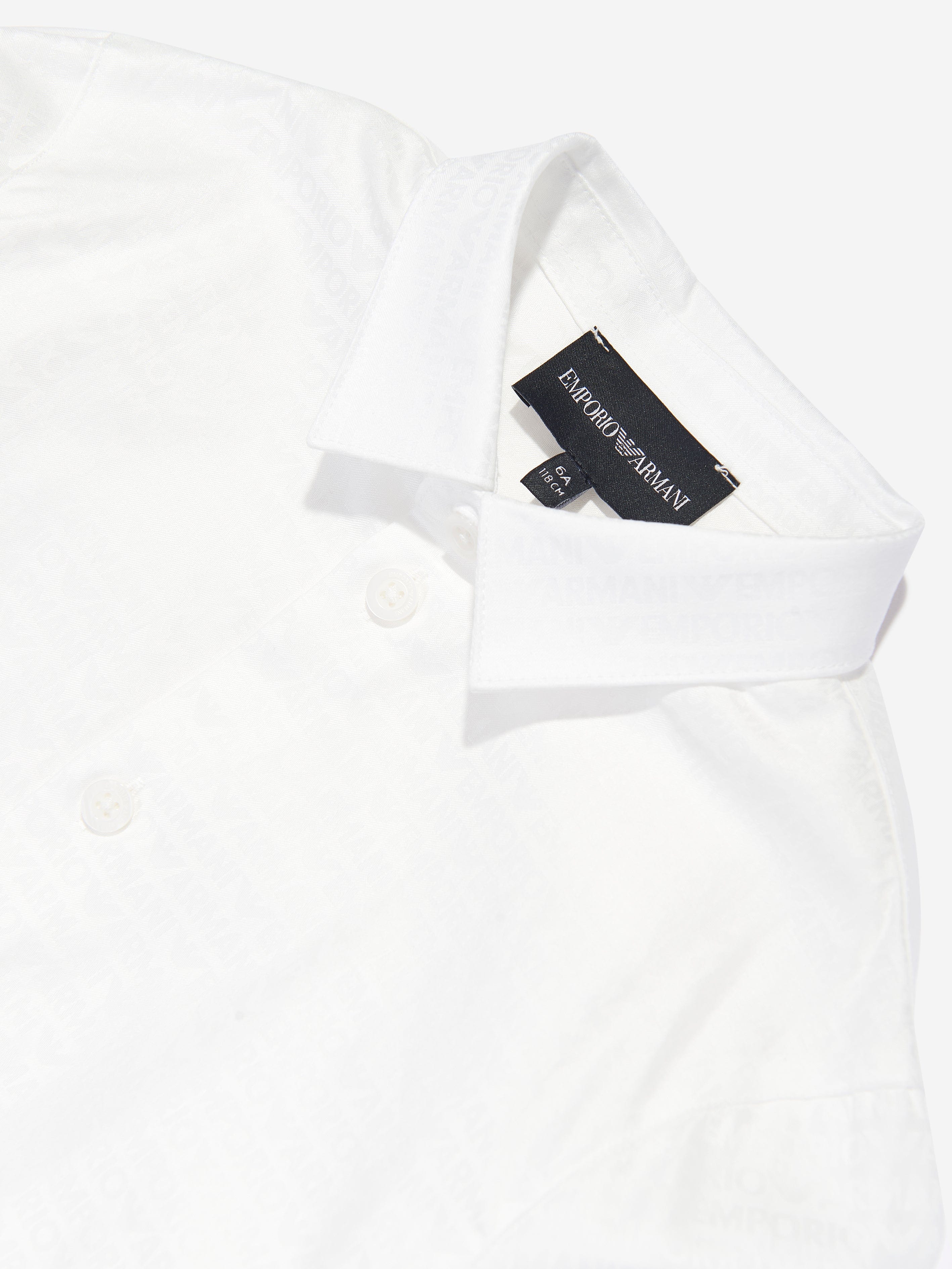 Emporio Armani Boys Logo Shirt in White