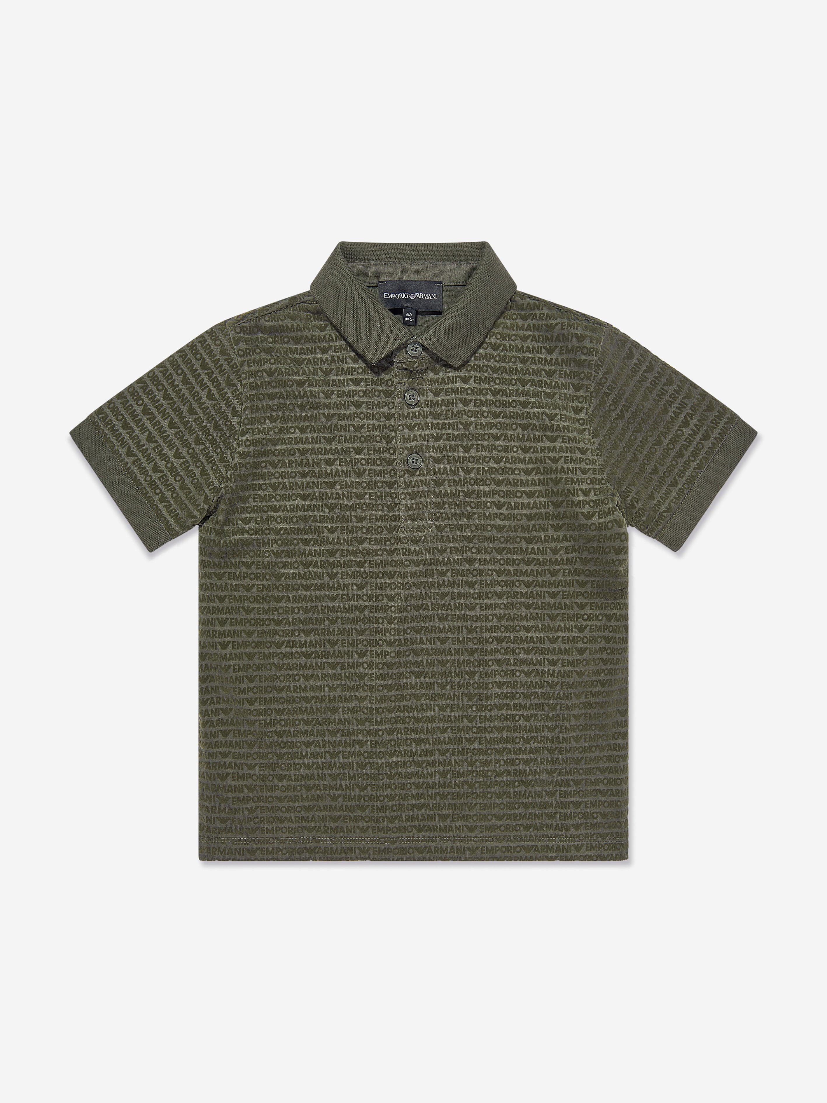 Emporio Armani Boys Logo Polo Shirt in Green