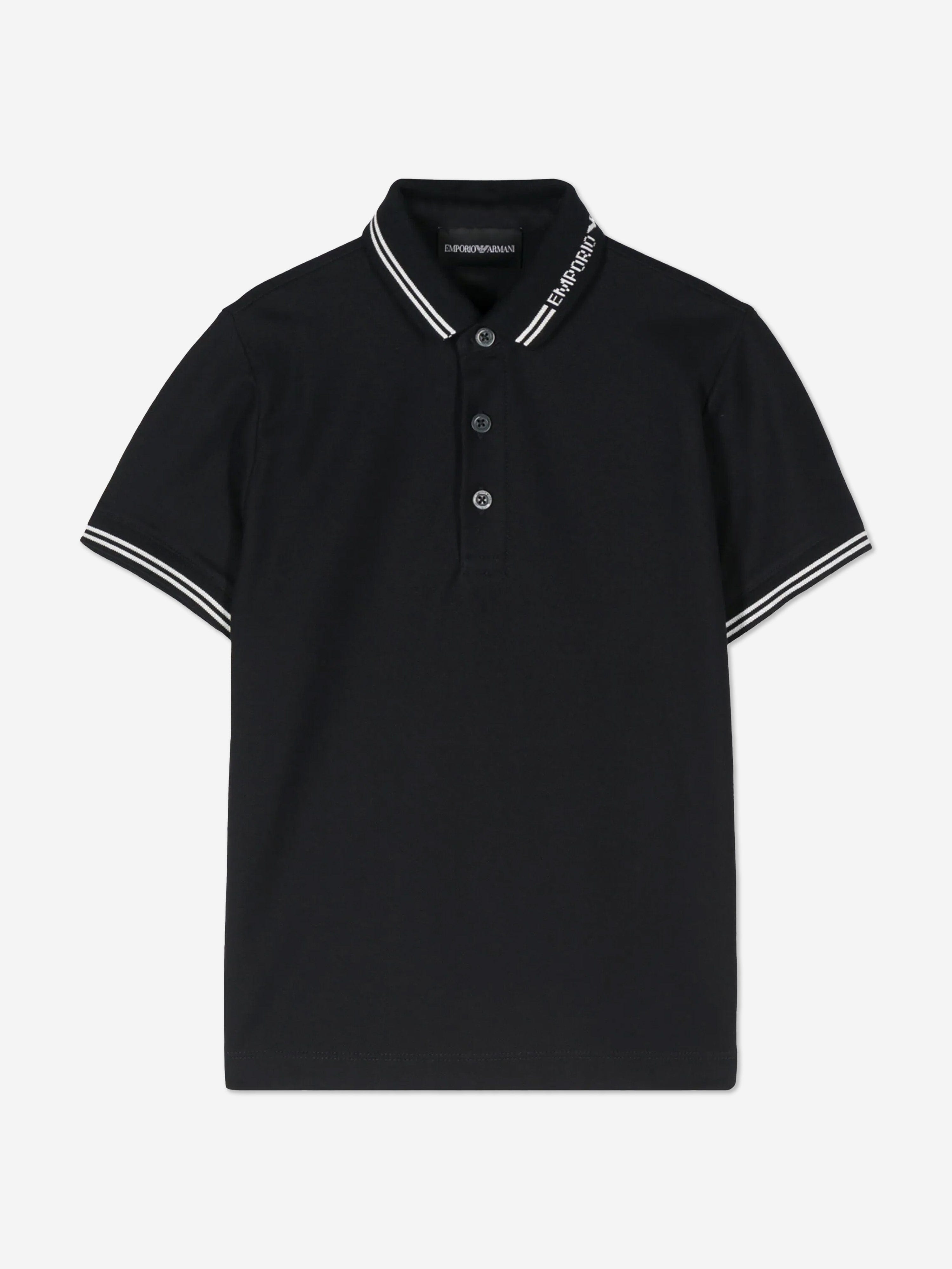 Emporio Armani Boys Logo Polo Shirt in Navy