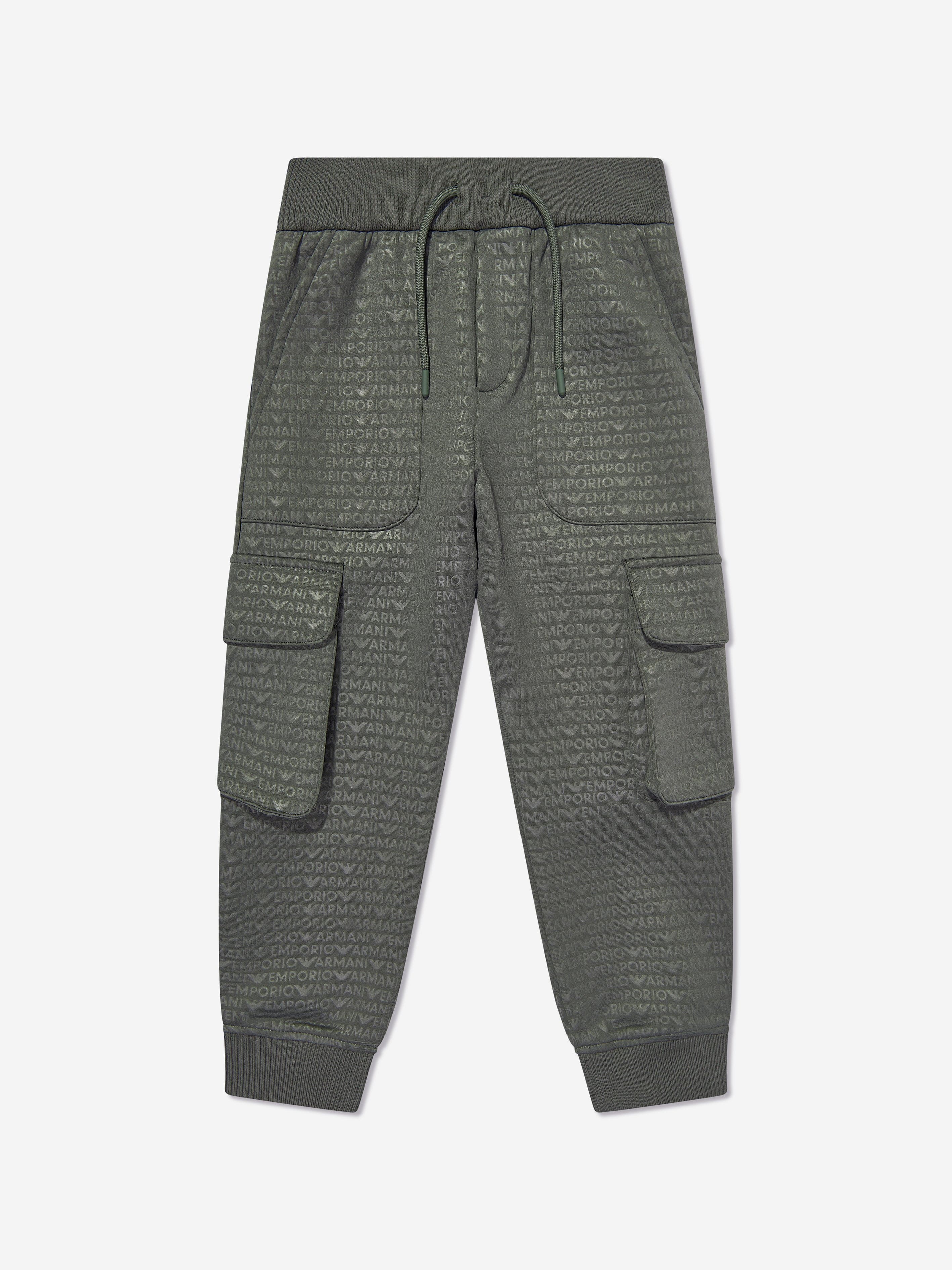 Emporio Armani Boys Cargo Joggers in Green