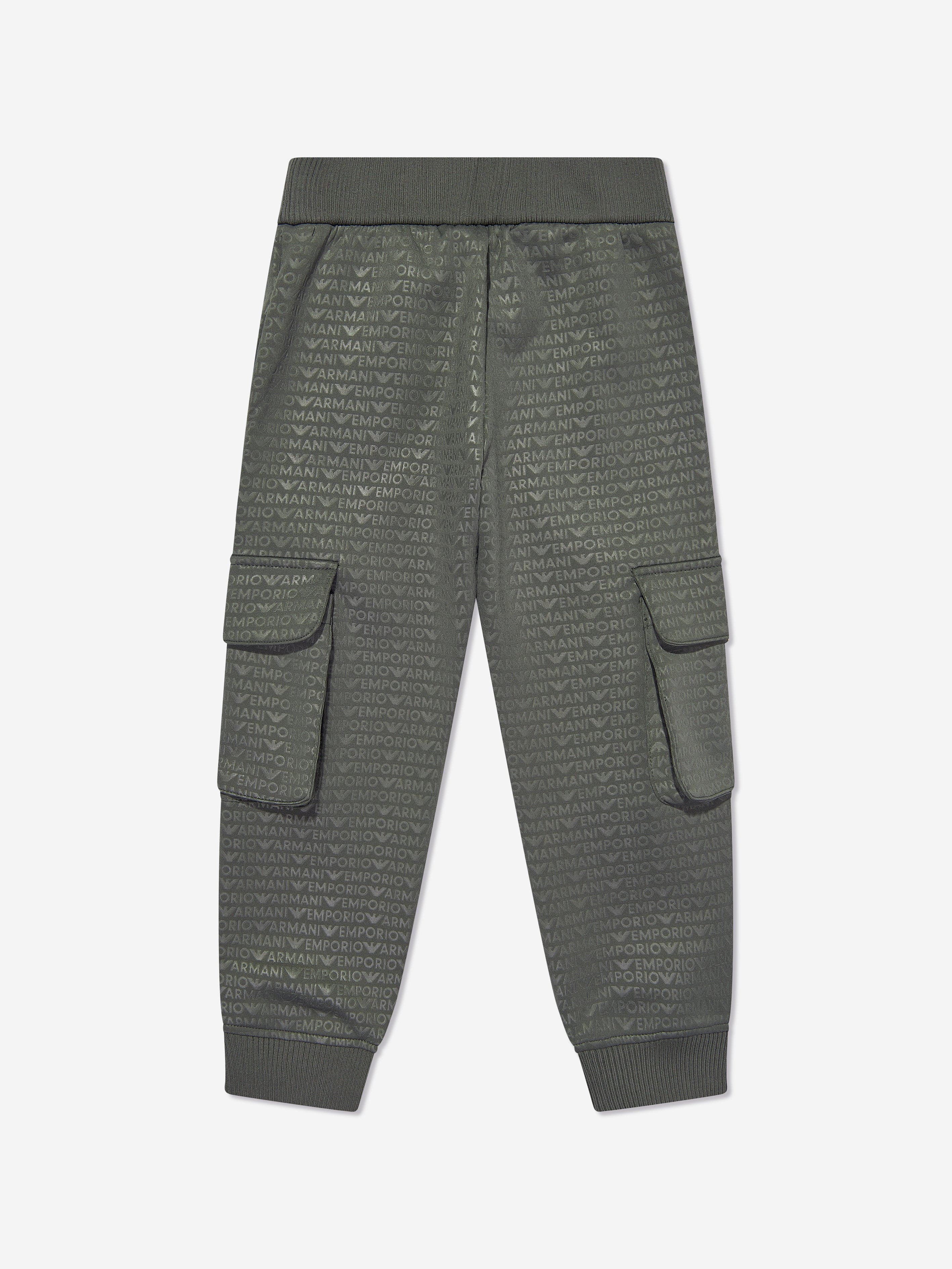 Emporio Armani Boys Cargo Joggers in Green