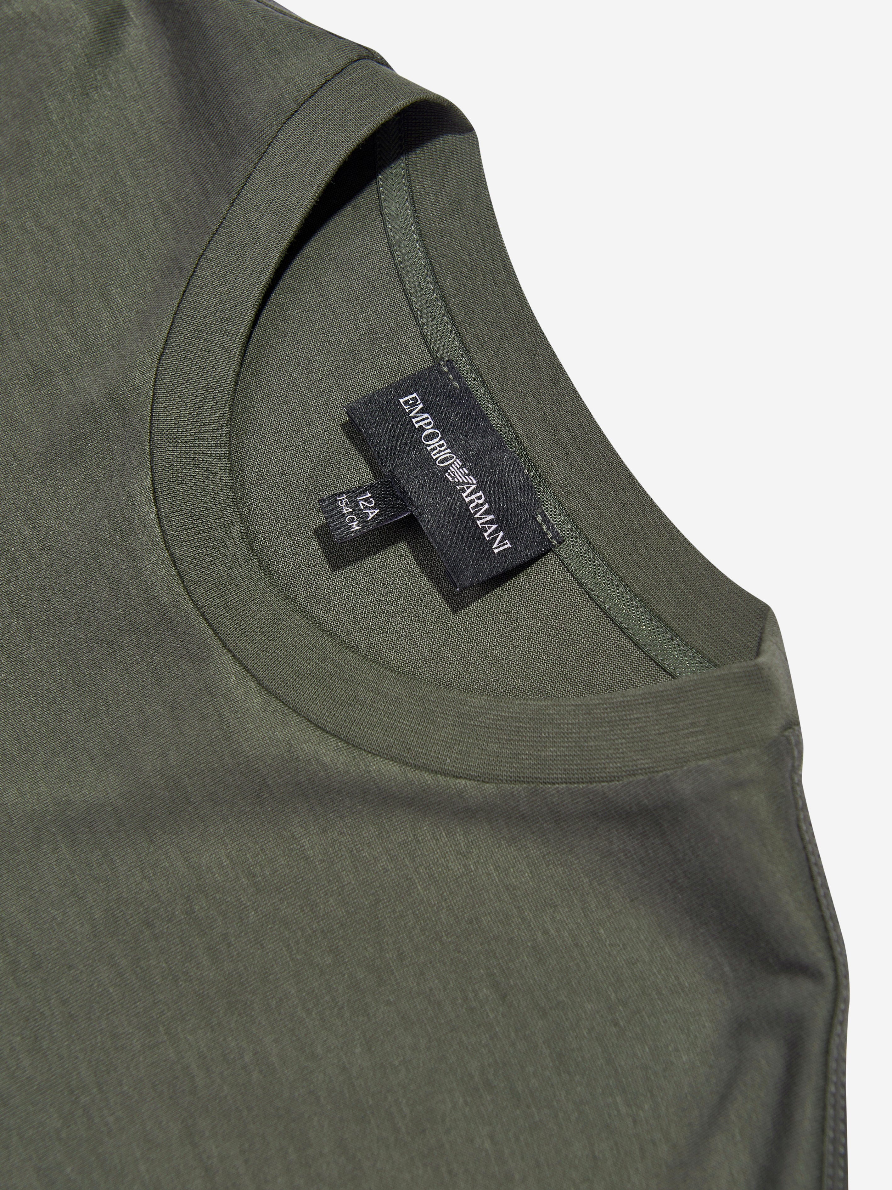 Emporio Armani Boys Logo T-Shirt in Green