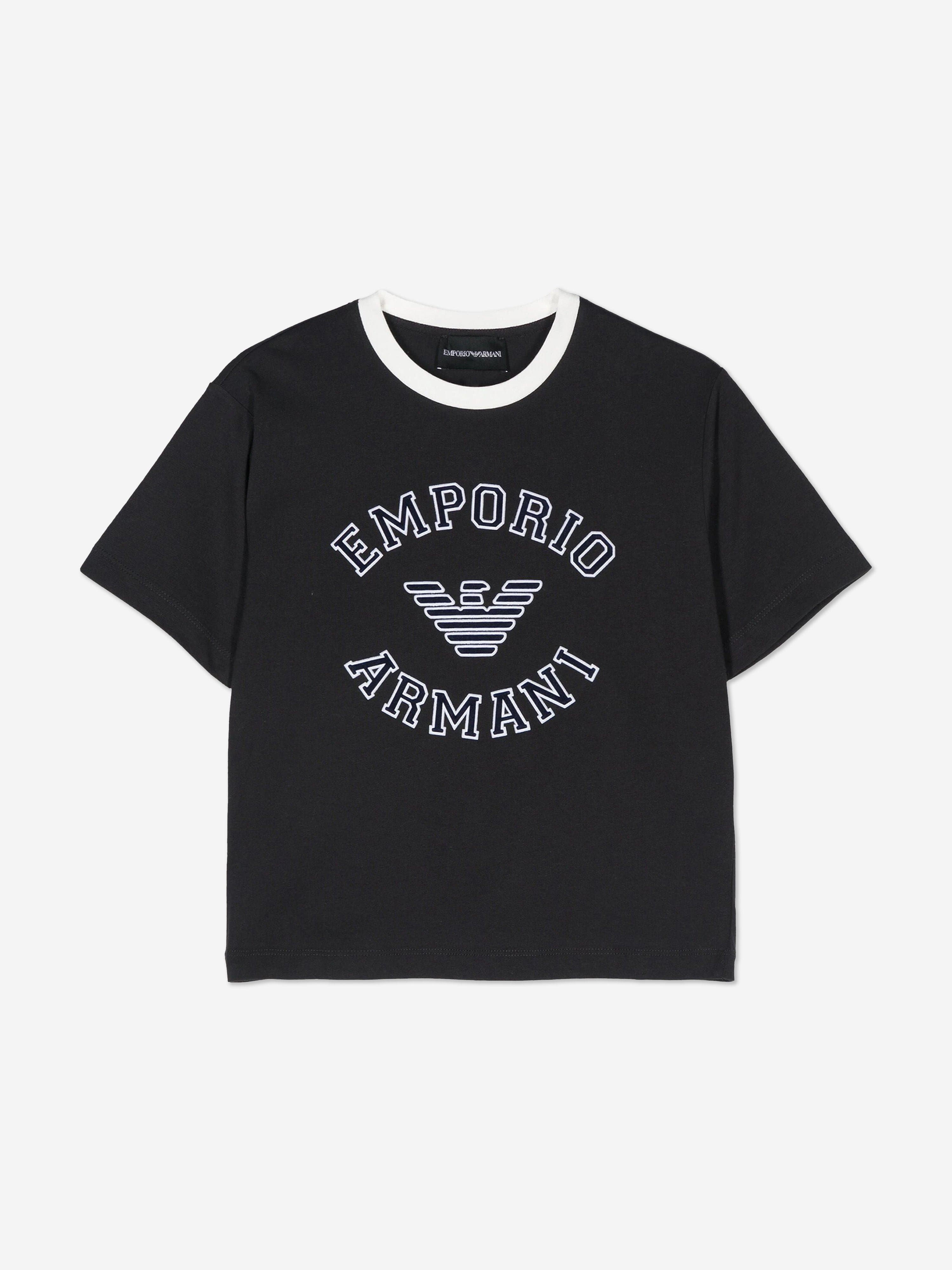 Emporio Armani Boys Logo T-Shirt in Navy