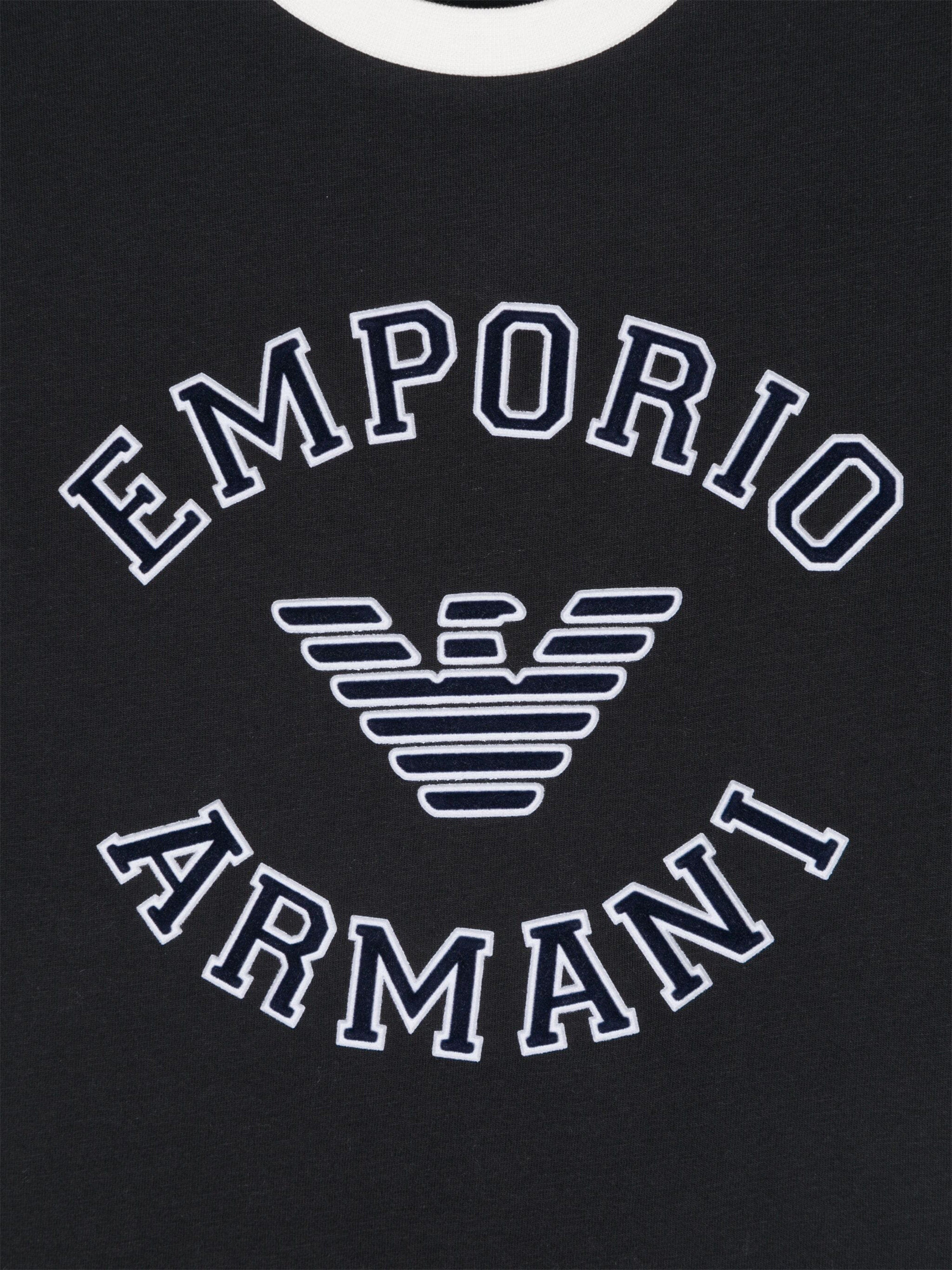 Emporio Armani Boys Logo T-Shirt in Navy