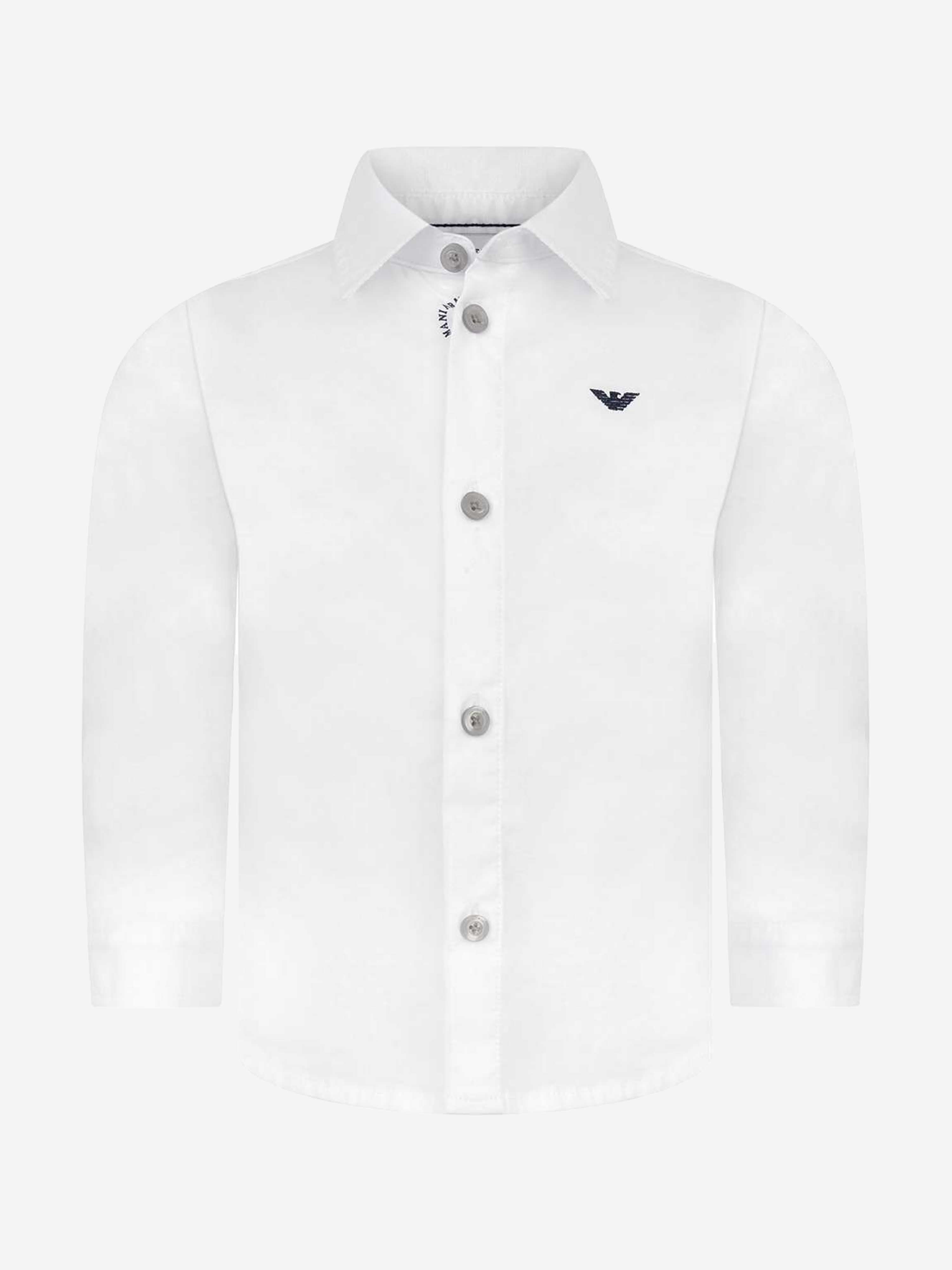 Emporio Armani Baby Boys Long Sleeve Shirt In White