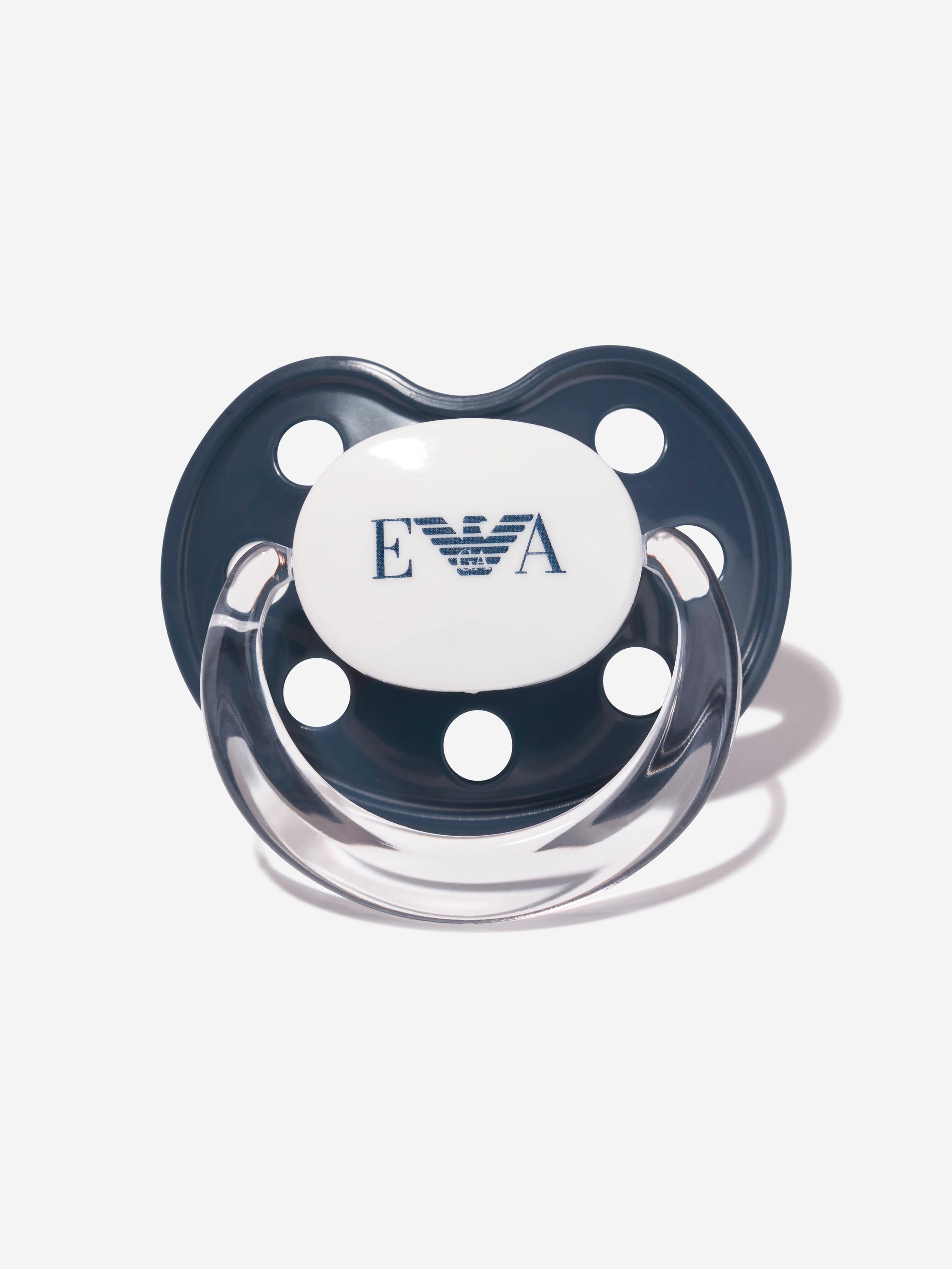 Emporio Armani Baby Dummy And Pacifier Set In Navy