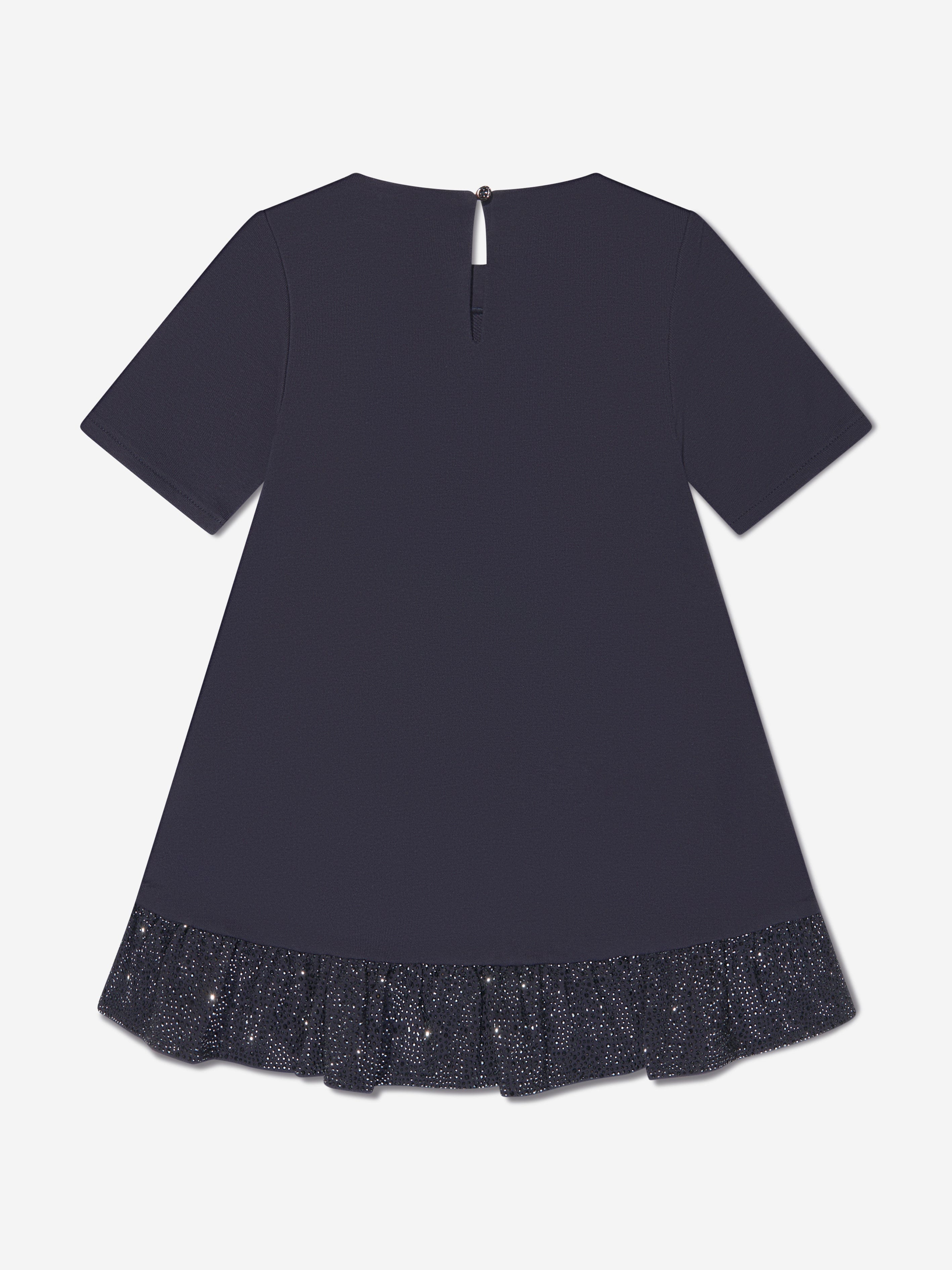 Emporio Armani Girls Side Sequin Dress In Navy