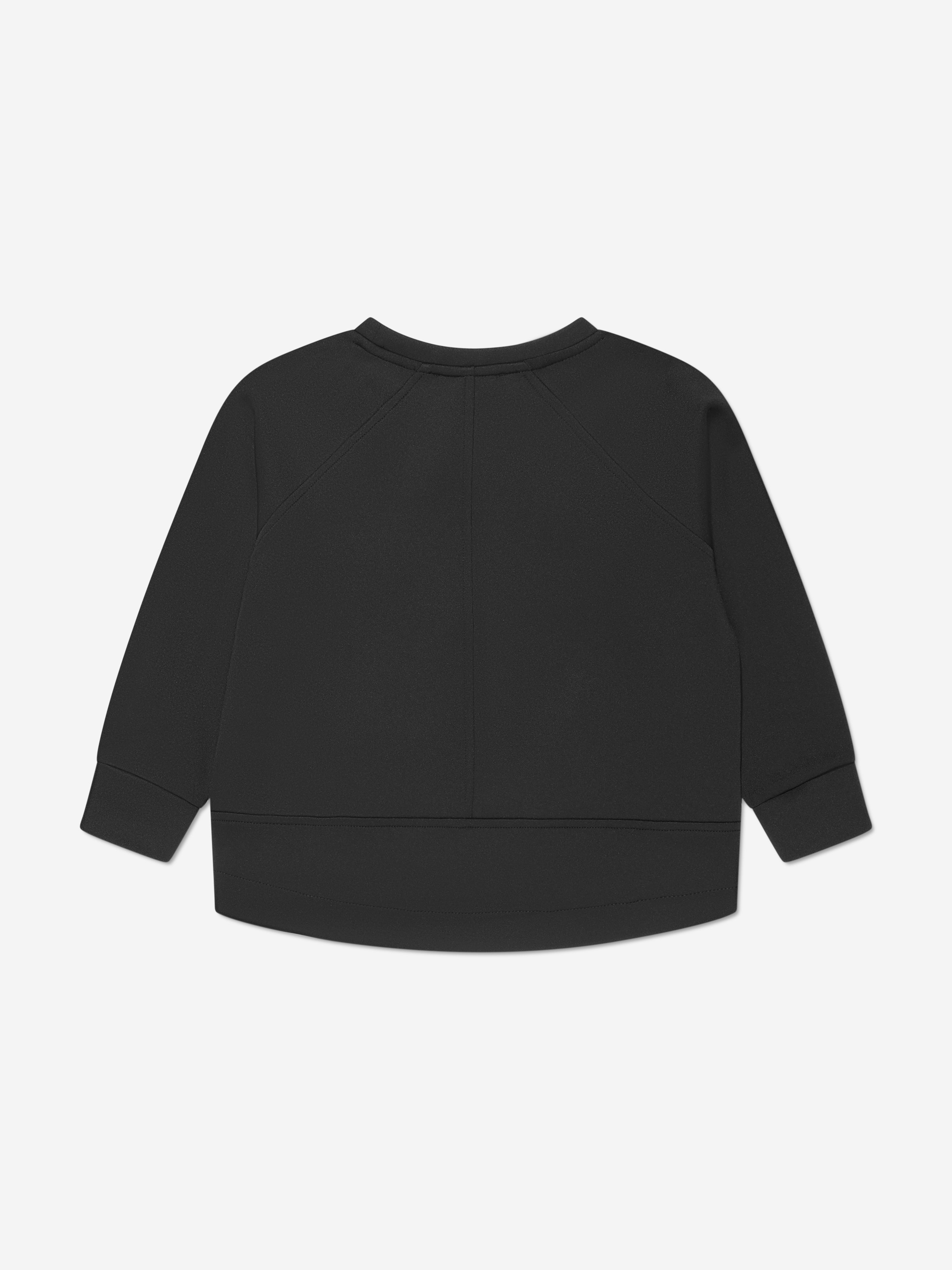 Emporio Armani Girls Long Sleeve Logo T-Shirt In Black