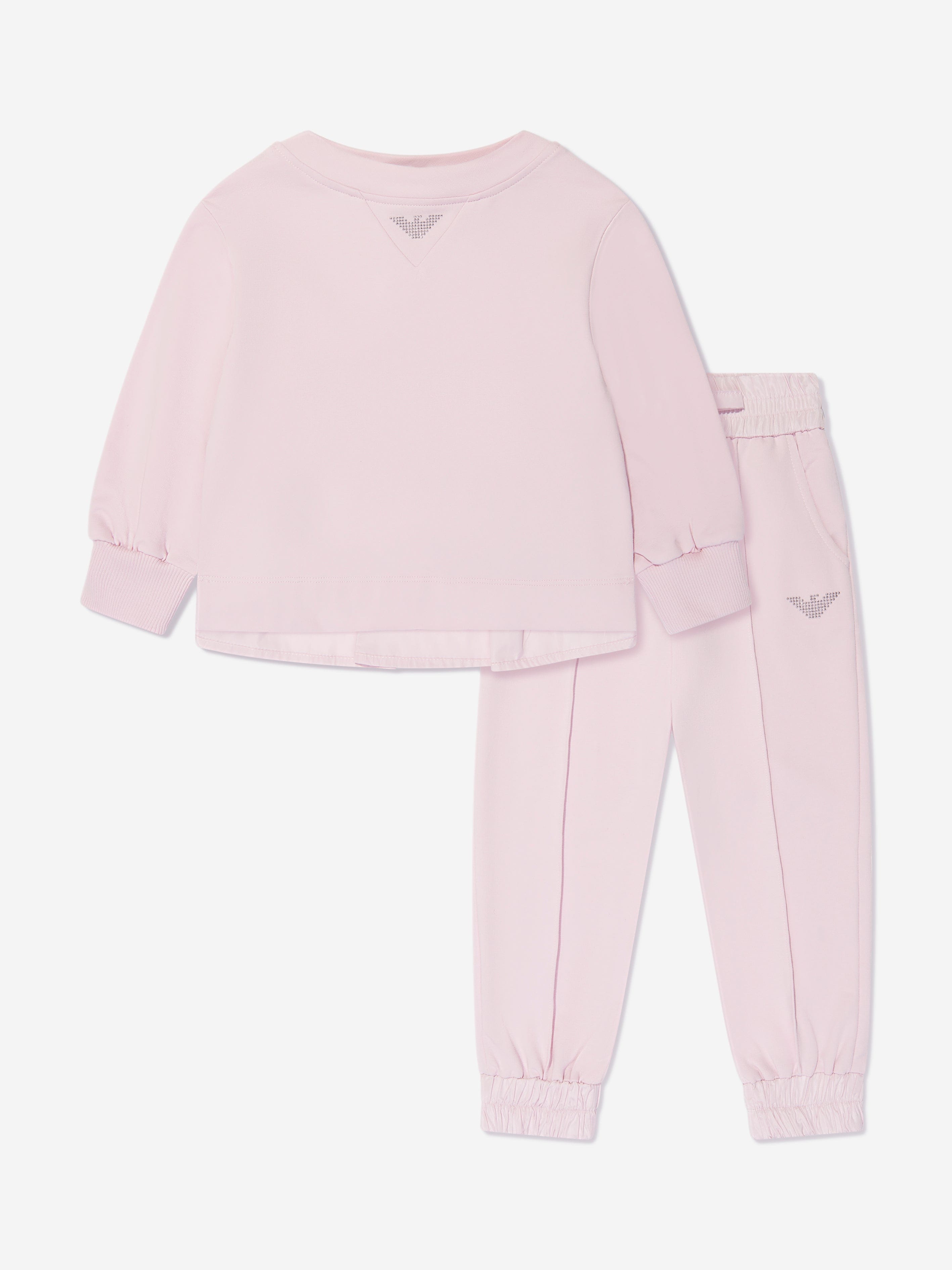 Emporio Armani Girls Tracksuit Set In Pink