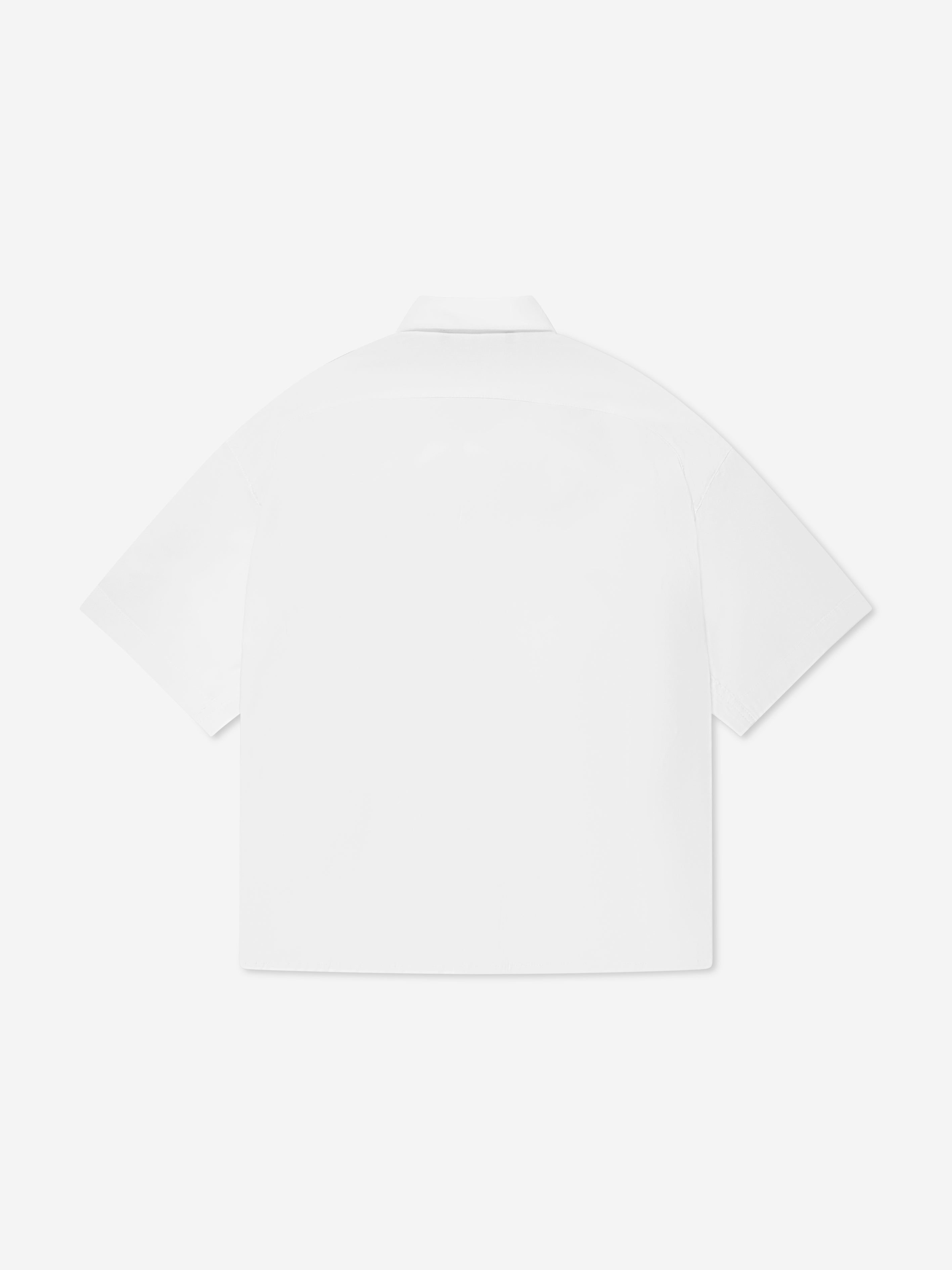 Emporio Armani Boys Logo Tape Short Sleeve Shirt In White