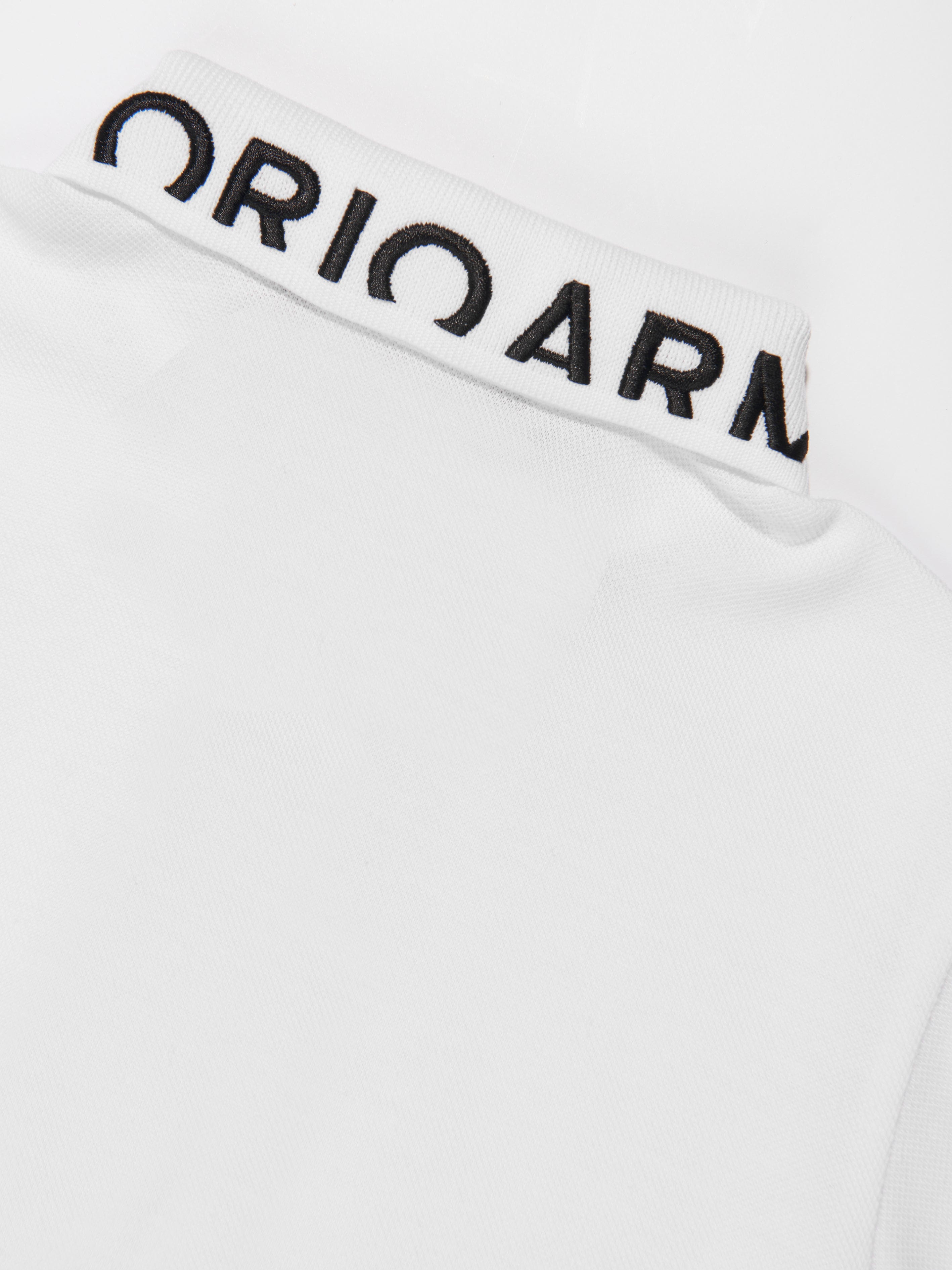 Emporio Armani Boys Logo Collar Polo Shirt In White