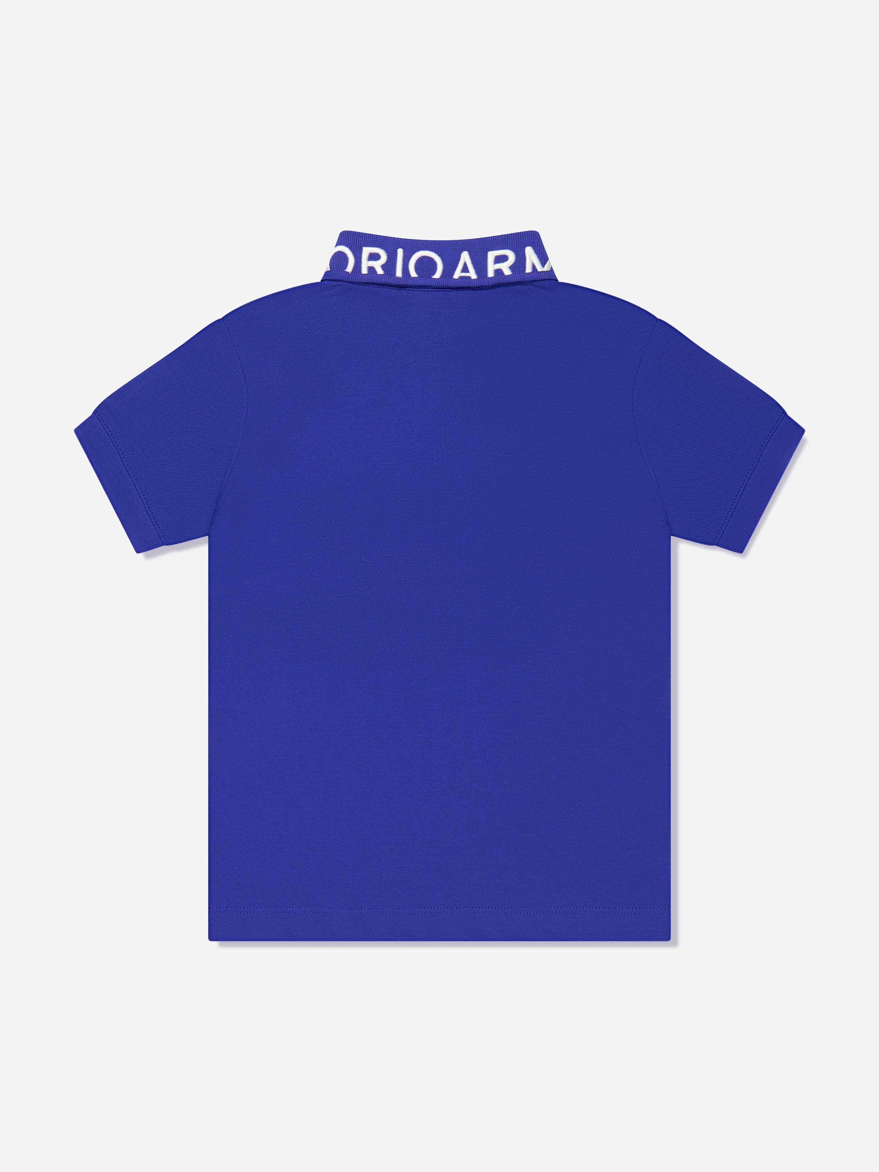 Emporio Armani Boys Logo Collar Polo Shirt In Blue