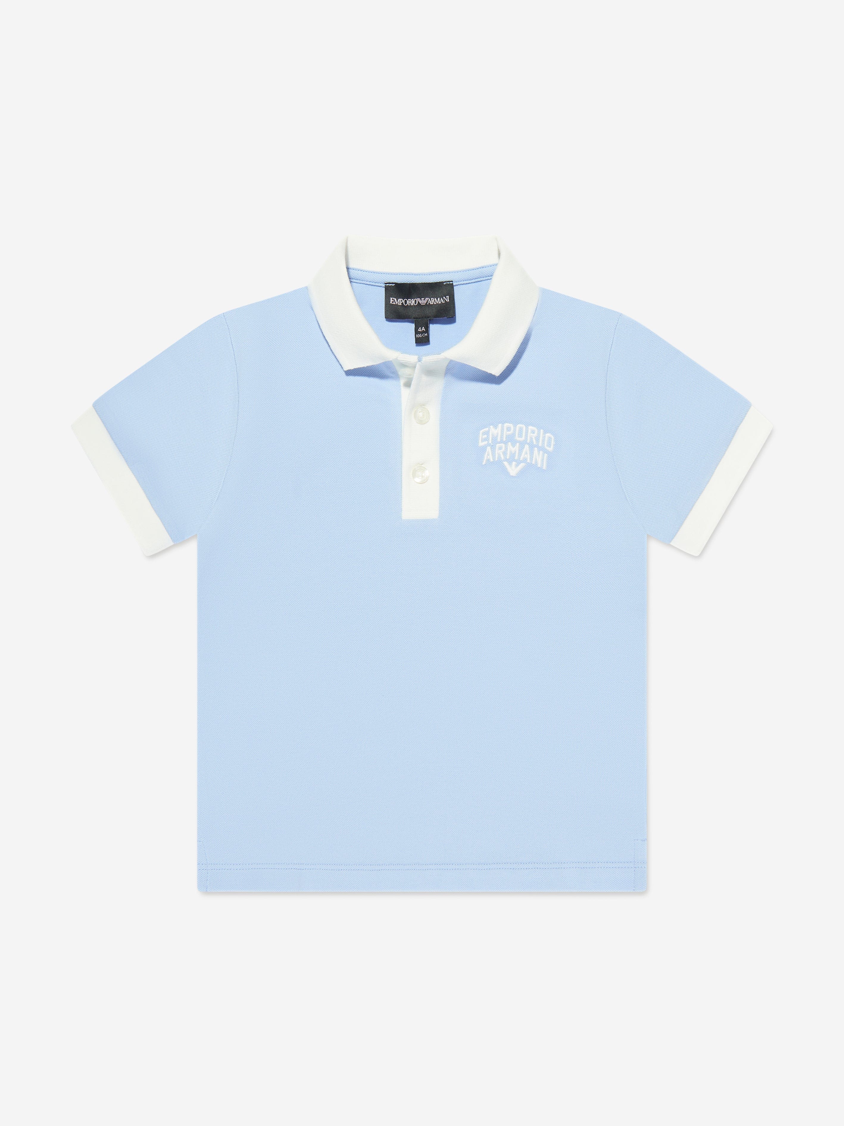 Emporio Armani Boys Logo Polo Shirt In Blue